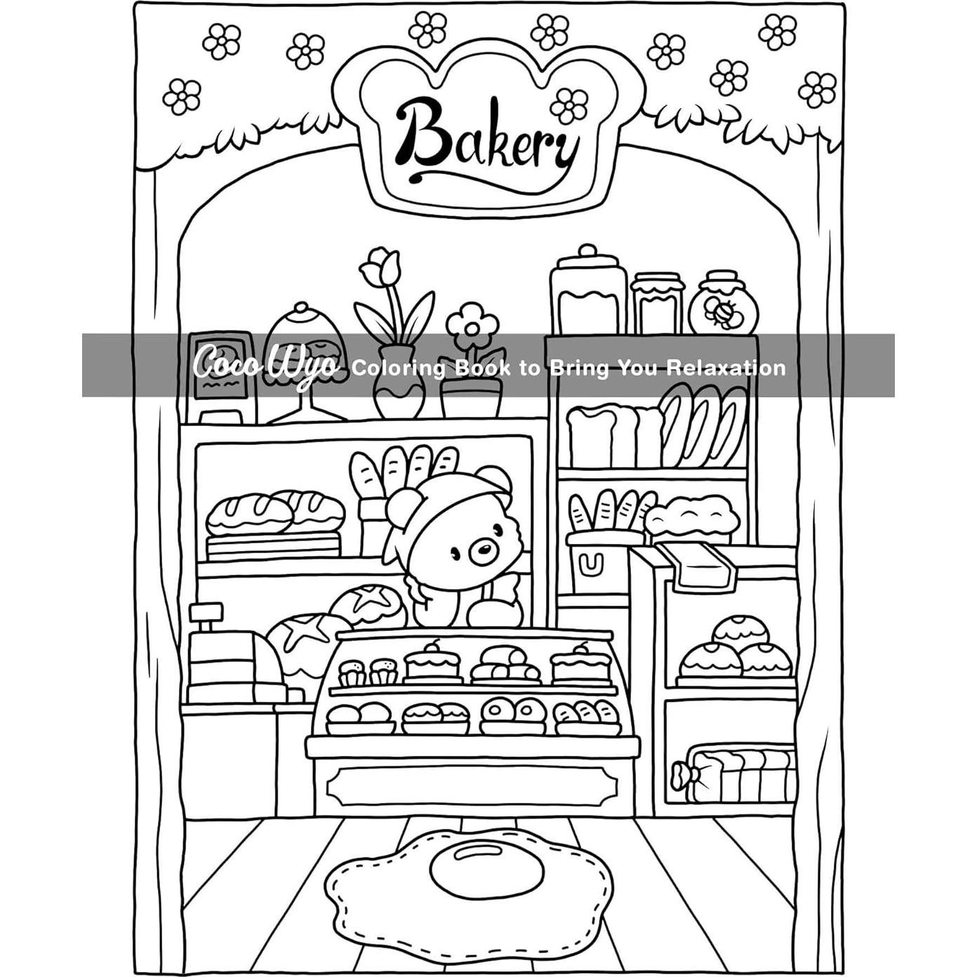 Cozy Spaces: Coloring Book for Adults and Teens Featuring Relaxing Familiar Corners with Cute Animal Characters for Stress Relief