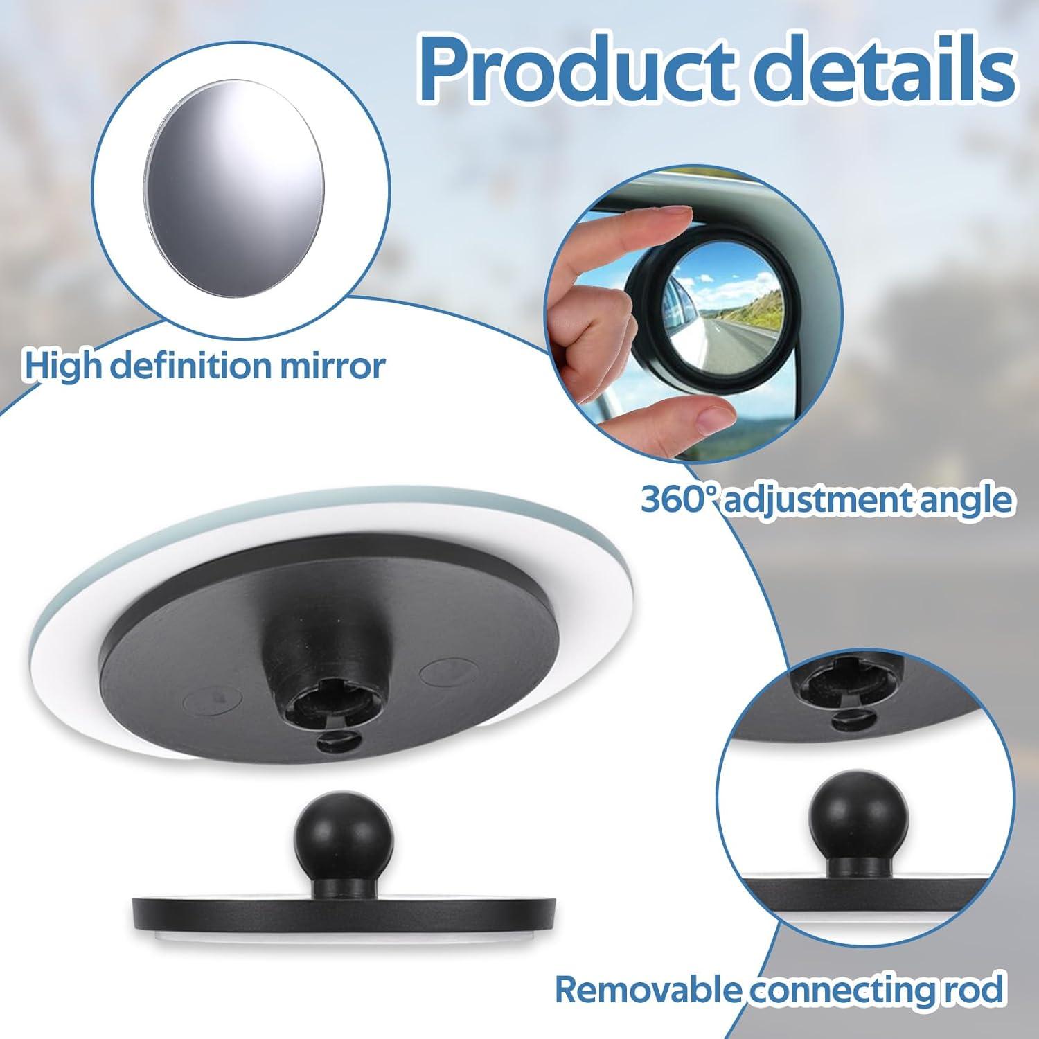 Espejo Convexo Redondo FdcLixuvol para Punto Ciego - 4 Pcs