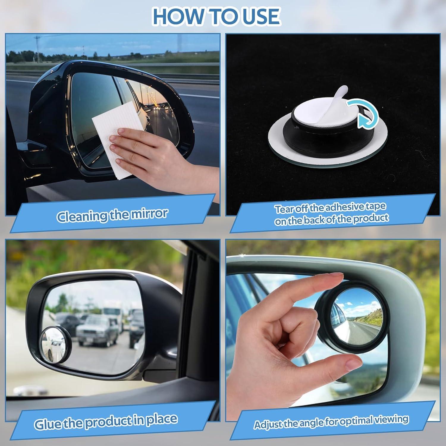 Espejo Convexo Redondo FdcLixuvol para Punto Ciego - 4 Pcs