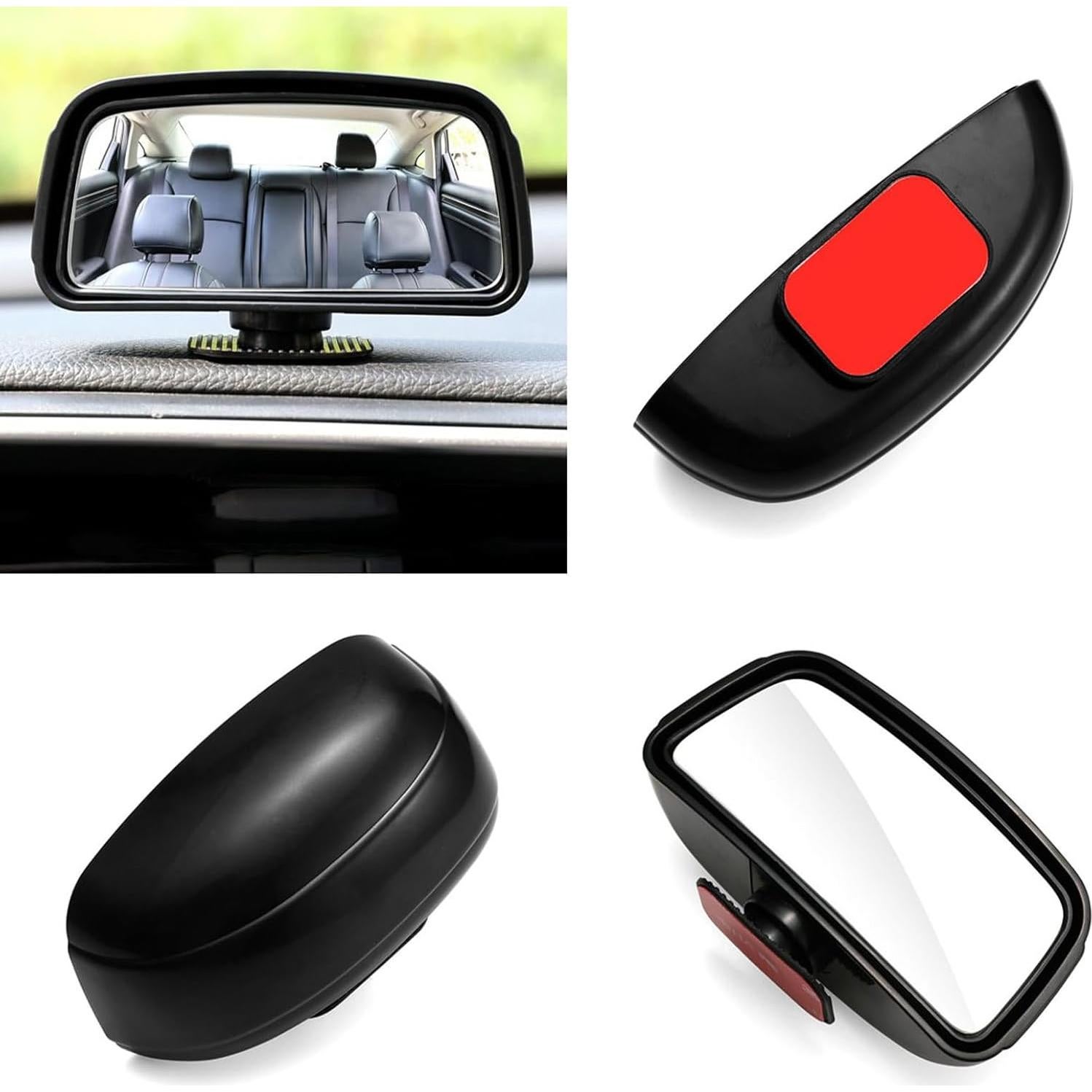 Espejo de Punto Ciego Berfi Life Rojo - 2 Paquete Ajustable