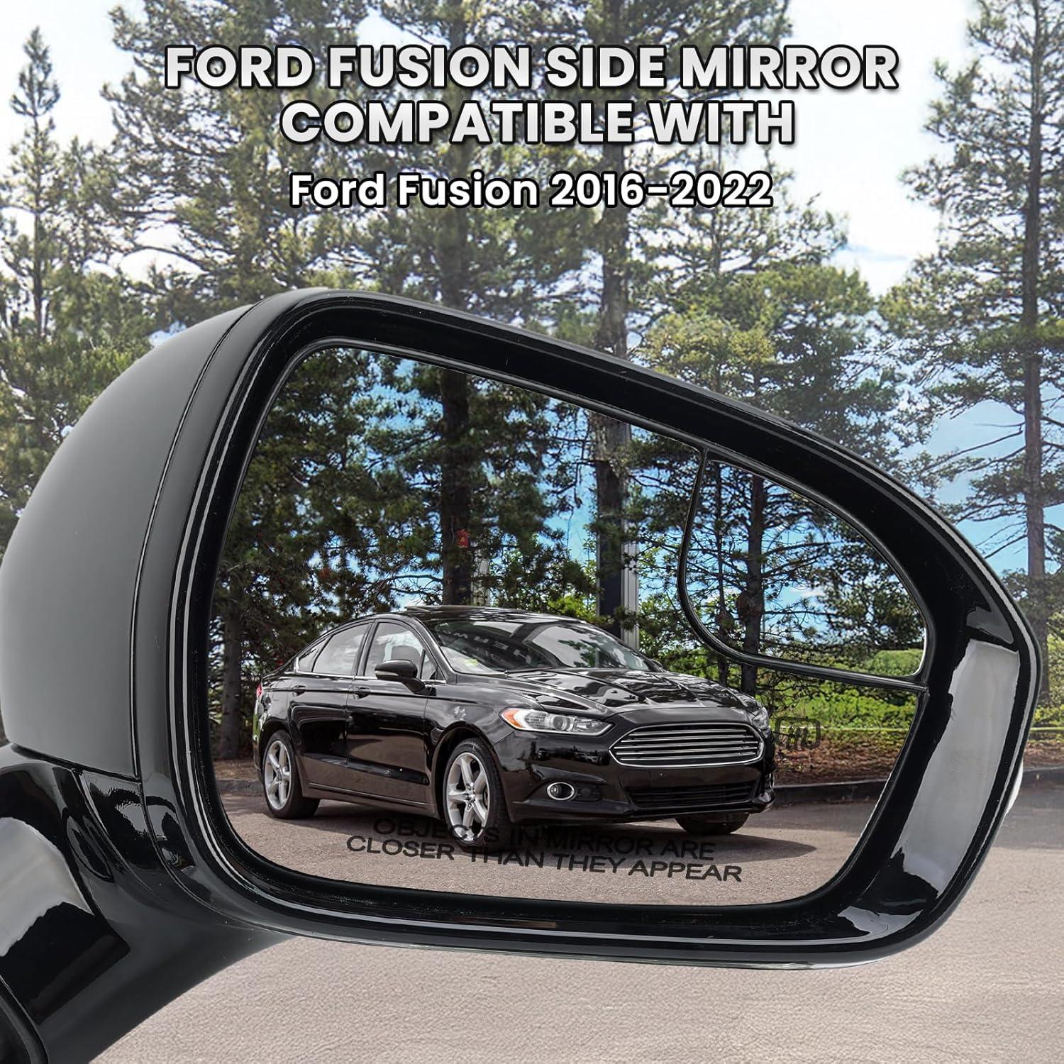 Espejo Lateral Derecho Ford Fusion 2016-2022 Calentado Negro