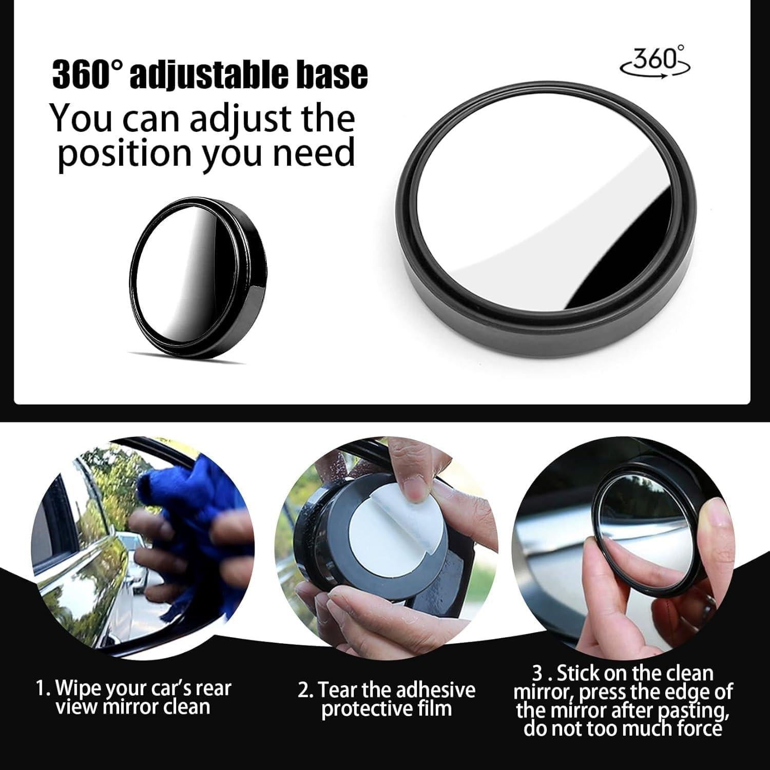 Espejos de Punto Ciego Arwrilt 2 Piezas 5 cm Convexo HD