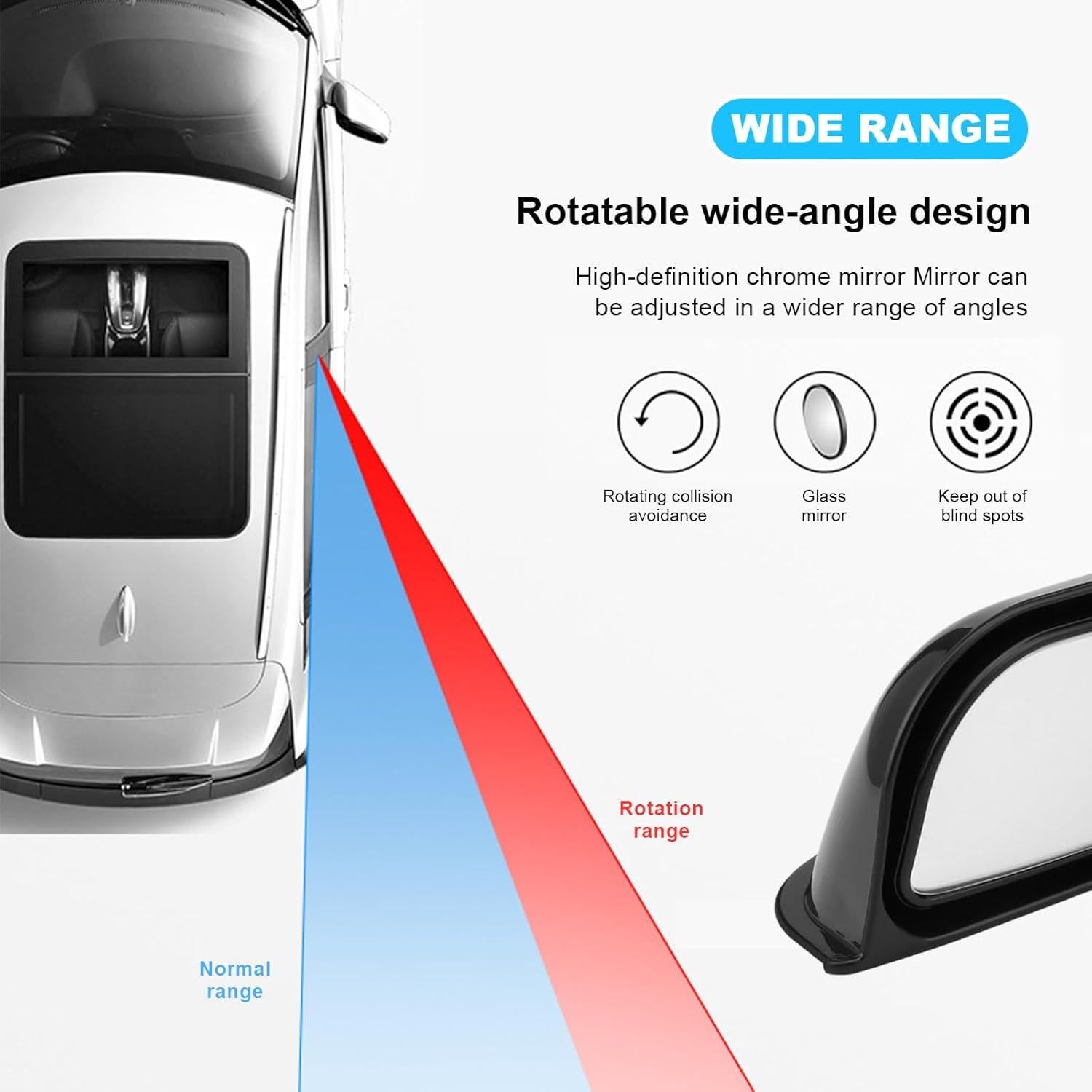 Espejos de Punto Ciego Ajustables Sylvil - 2 PCS Convexos