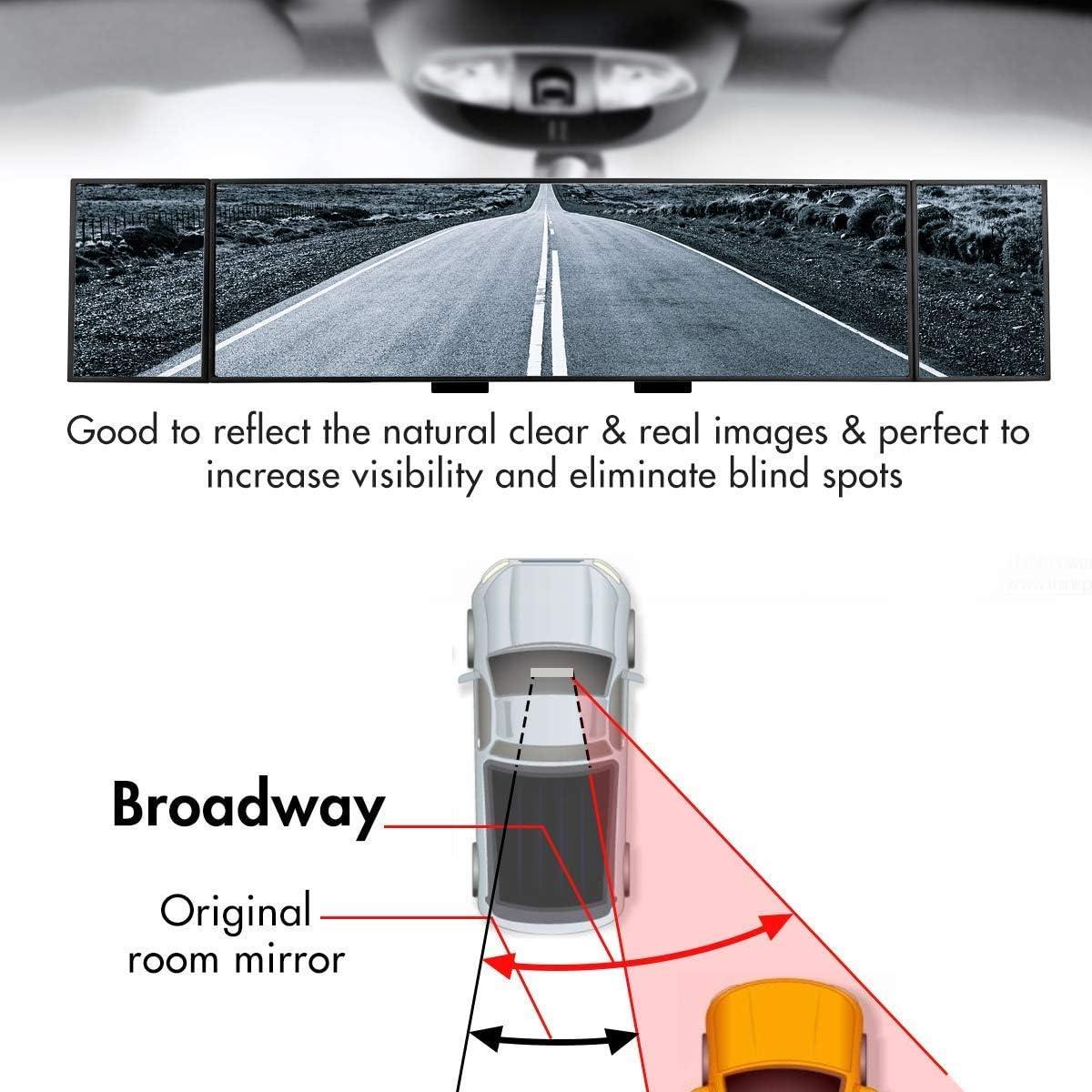 Espejo Retrovisor Curvado MIAOKE 39 cm Ajustable para Auto