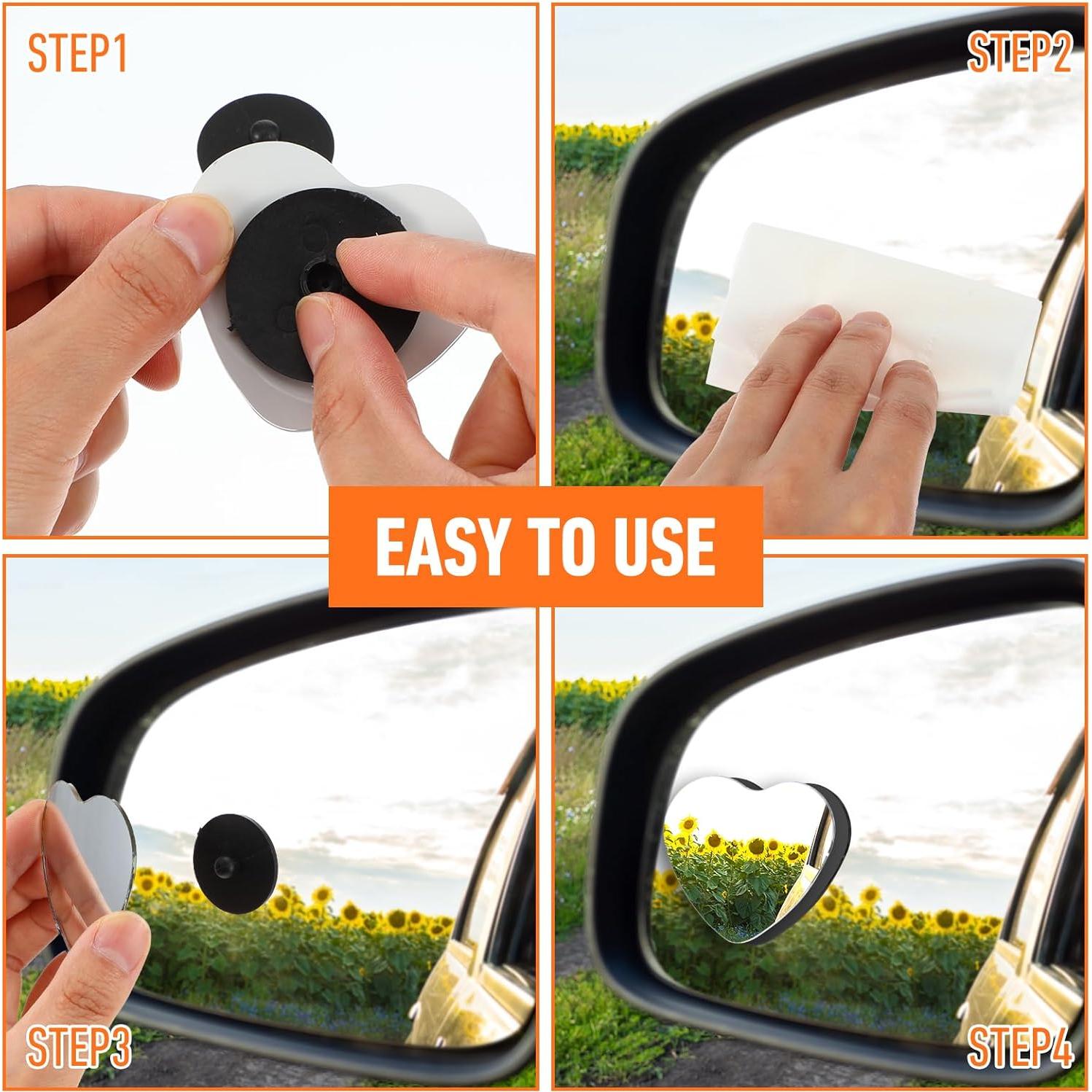 Espejos de Punto Ciego HJZHII en Forma de Corazón - 4 Piezas