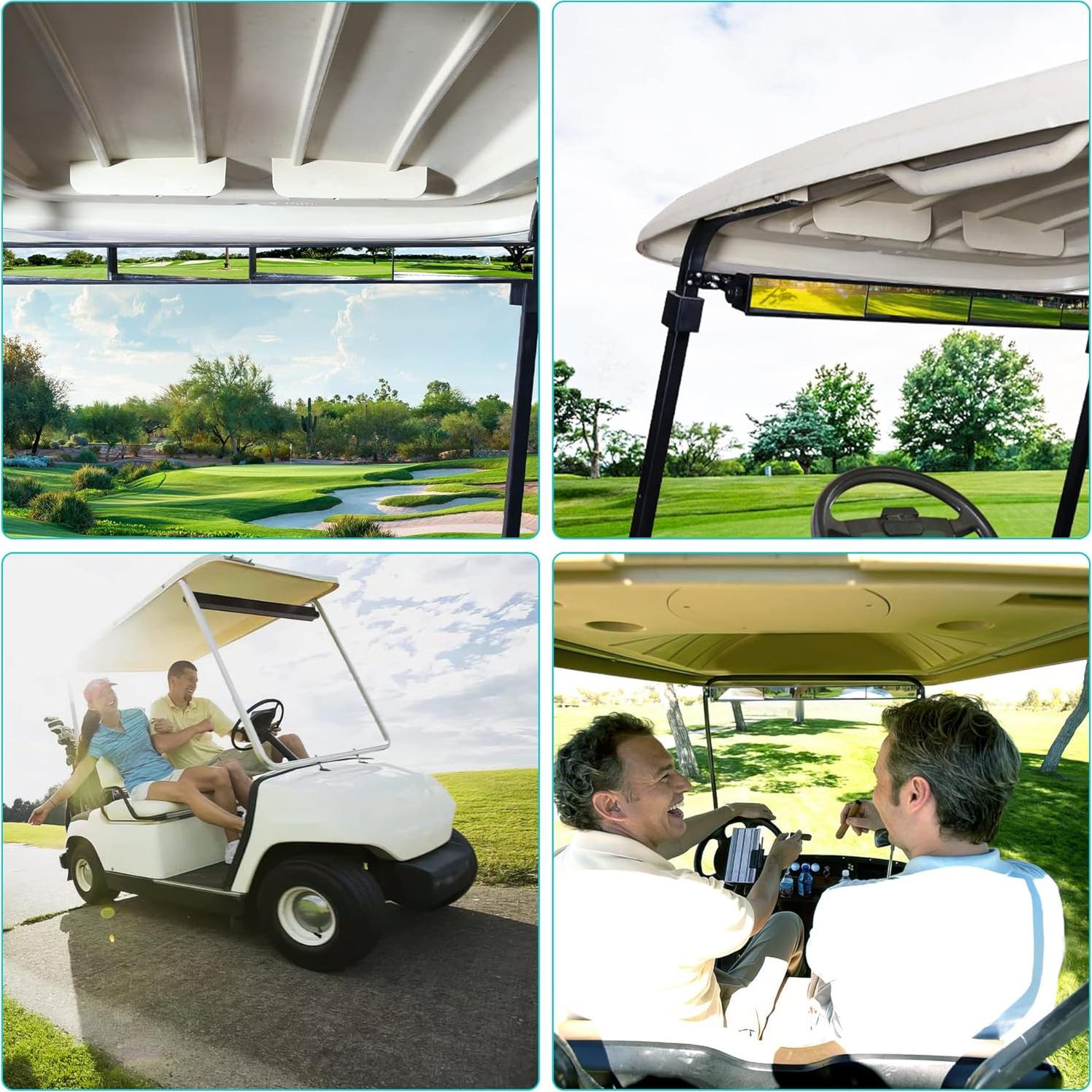 Espejo Retrovisor 4 Paneles 10L0L Ajustable para Carros de Golf