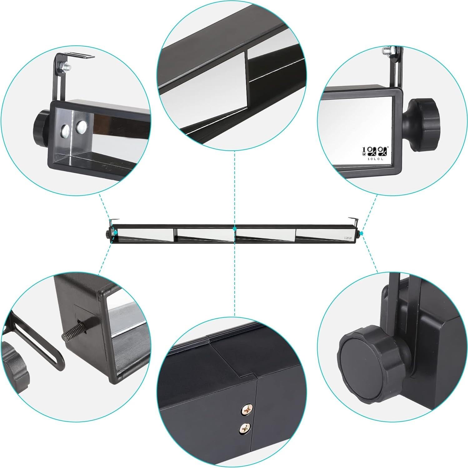 Espejo Retrovisor 4 Paneles 10L0L Ajustable para Carros de Golf