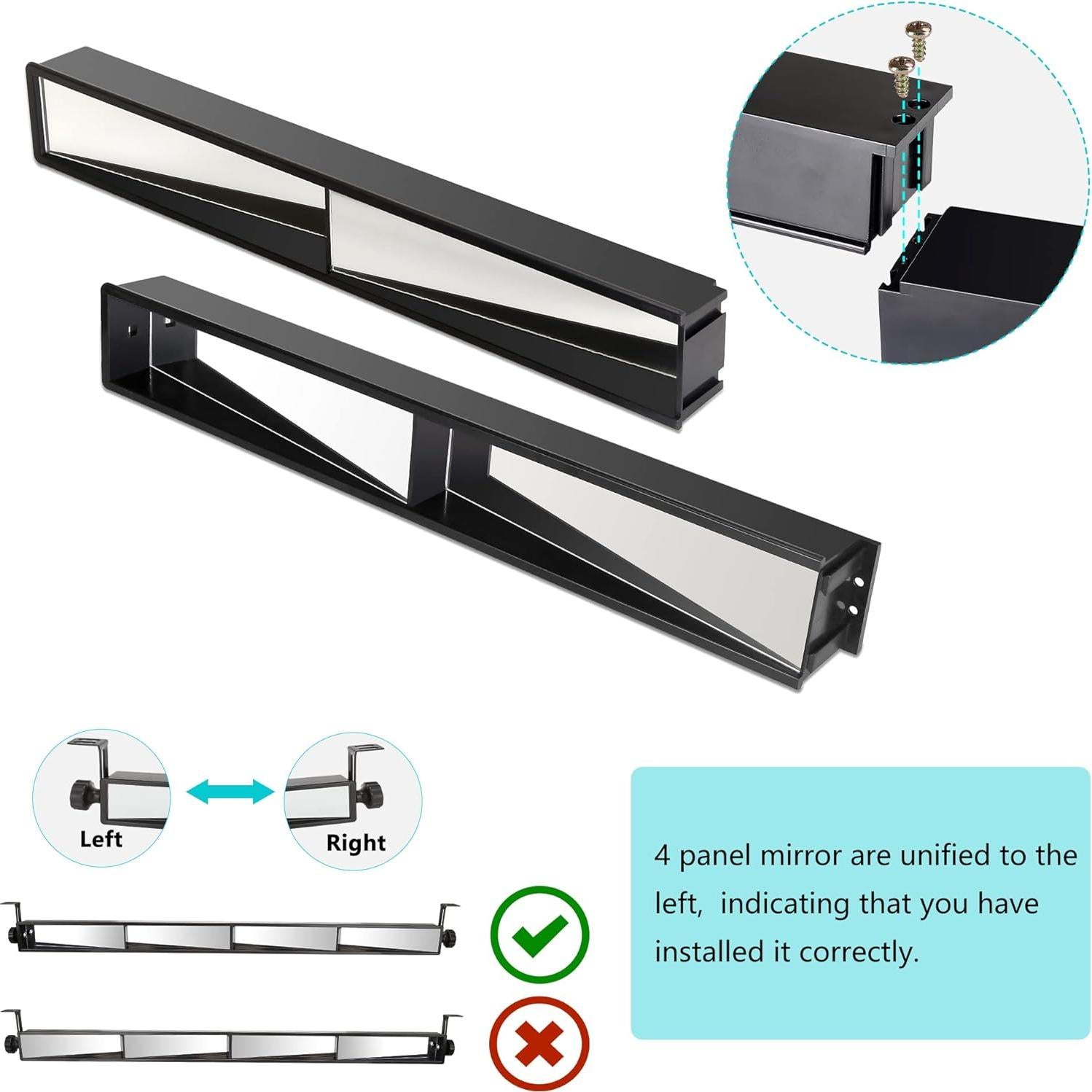 Espejo Retrovisor 4 Paneles 10L0L Ajustable para Carros de Golf