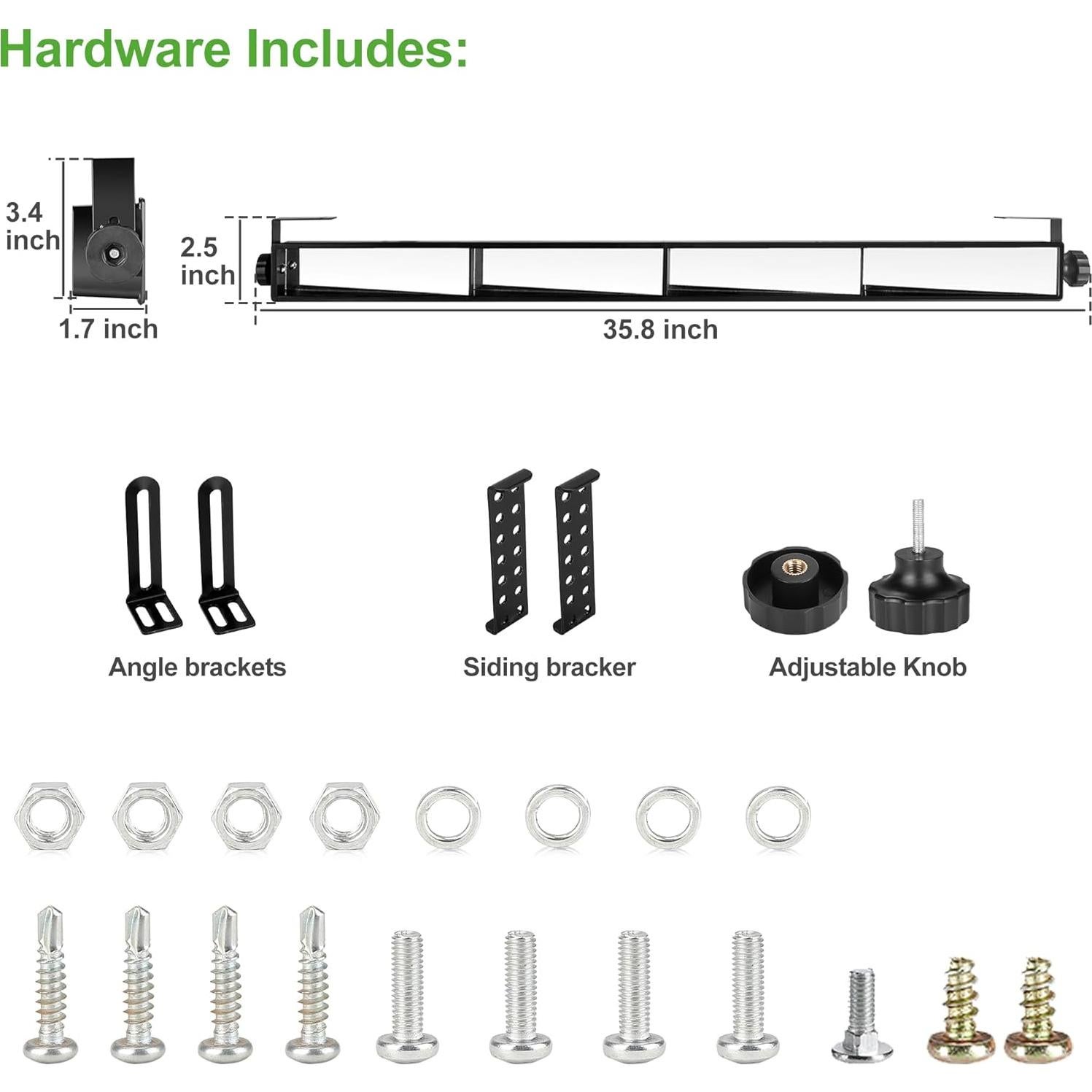 Espejo Retrovisor 4 Paneles 10L0L Ajustable para Carros de Golf