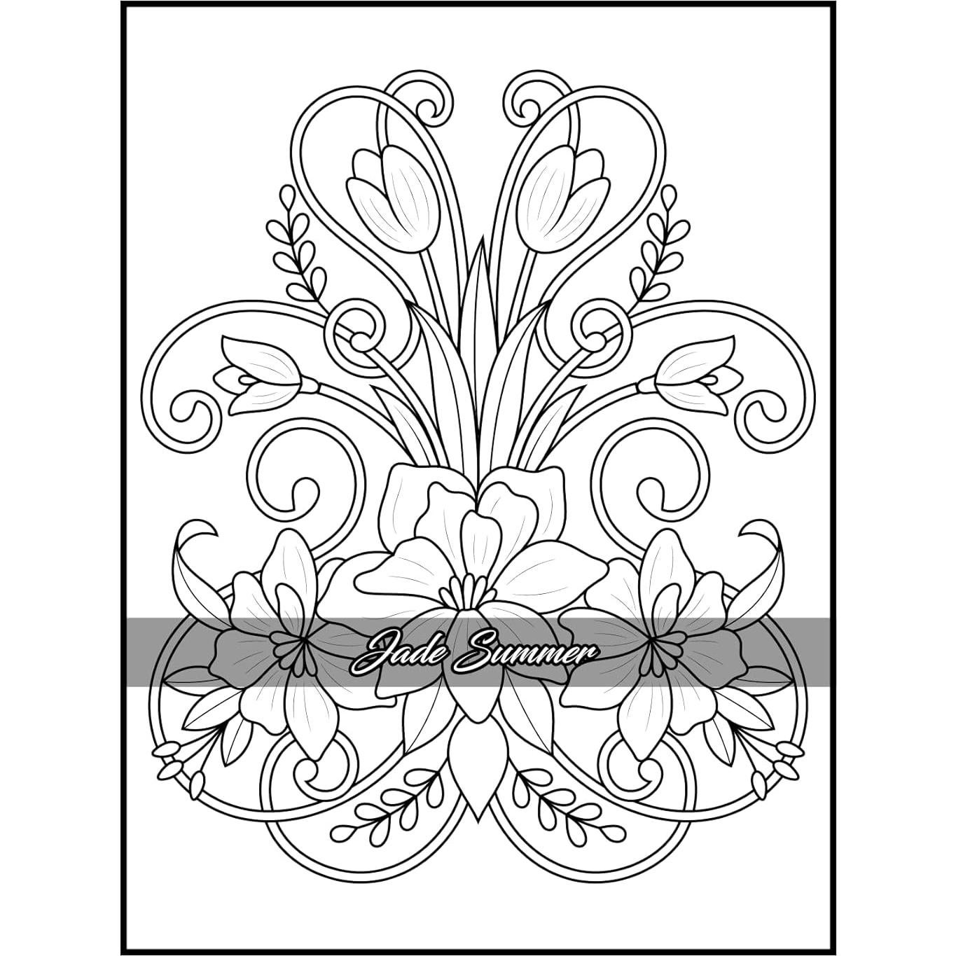 100 Flowers: An Adult Coloring Book with Bouquets, Wreaths, Swirls, Patterns, Decorations, Inspirational Designs, and Much More!