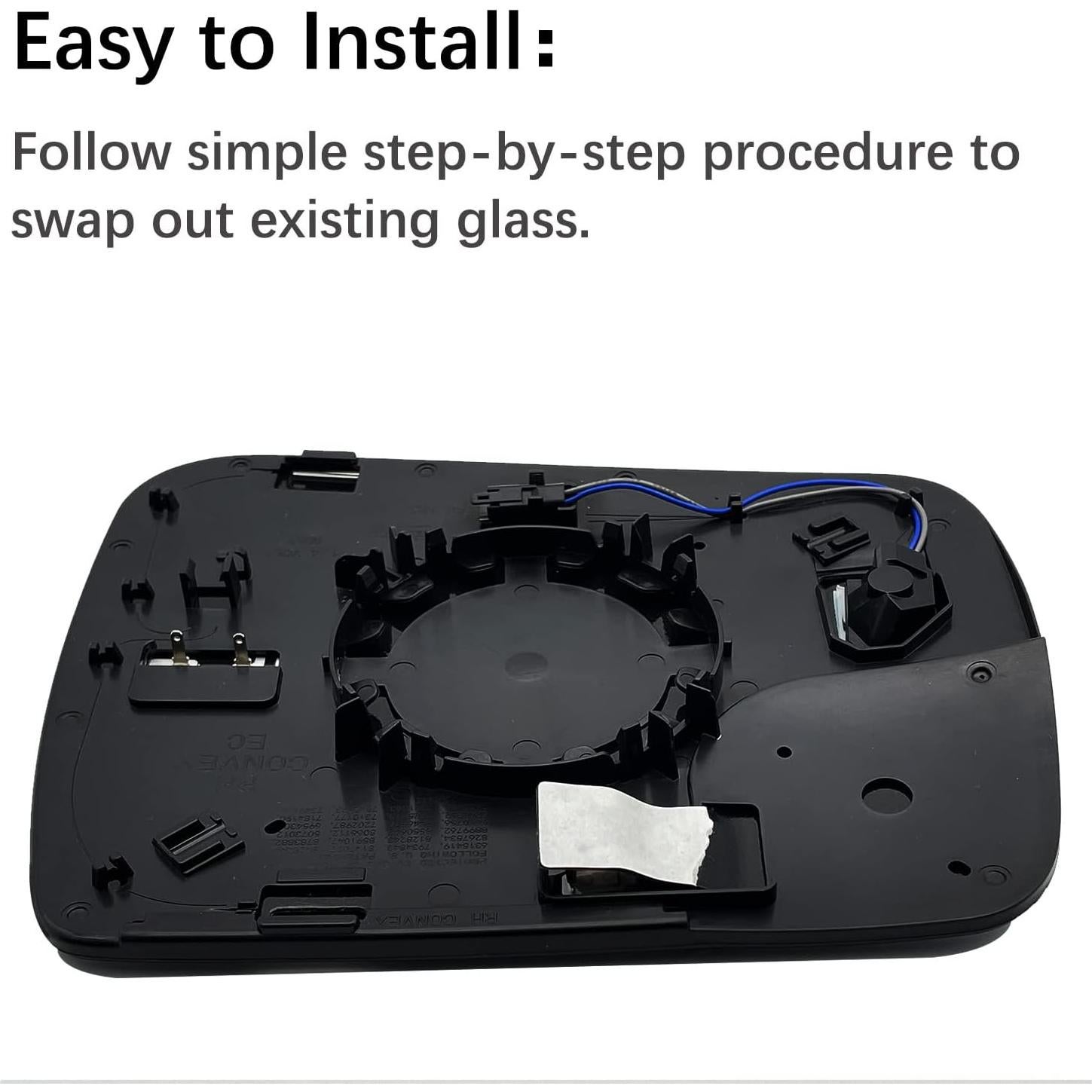 Espejo Lateral Derecho Calentado Yeparie para Dodge Ram 1500 2019-2021