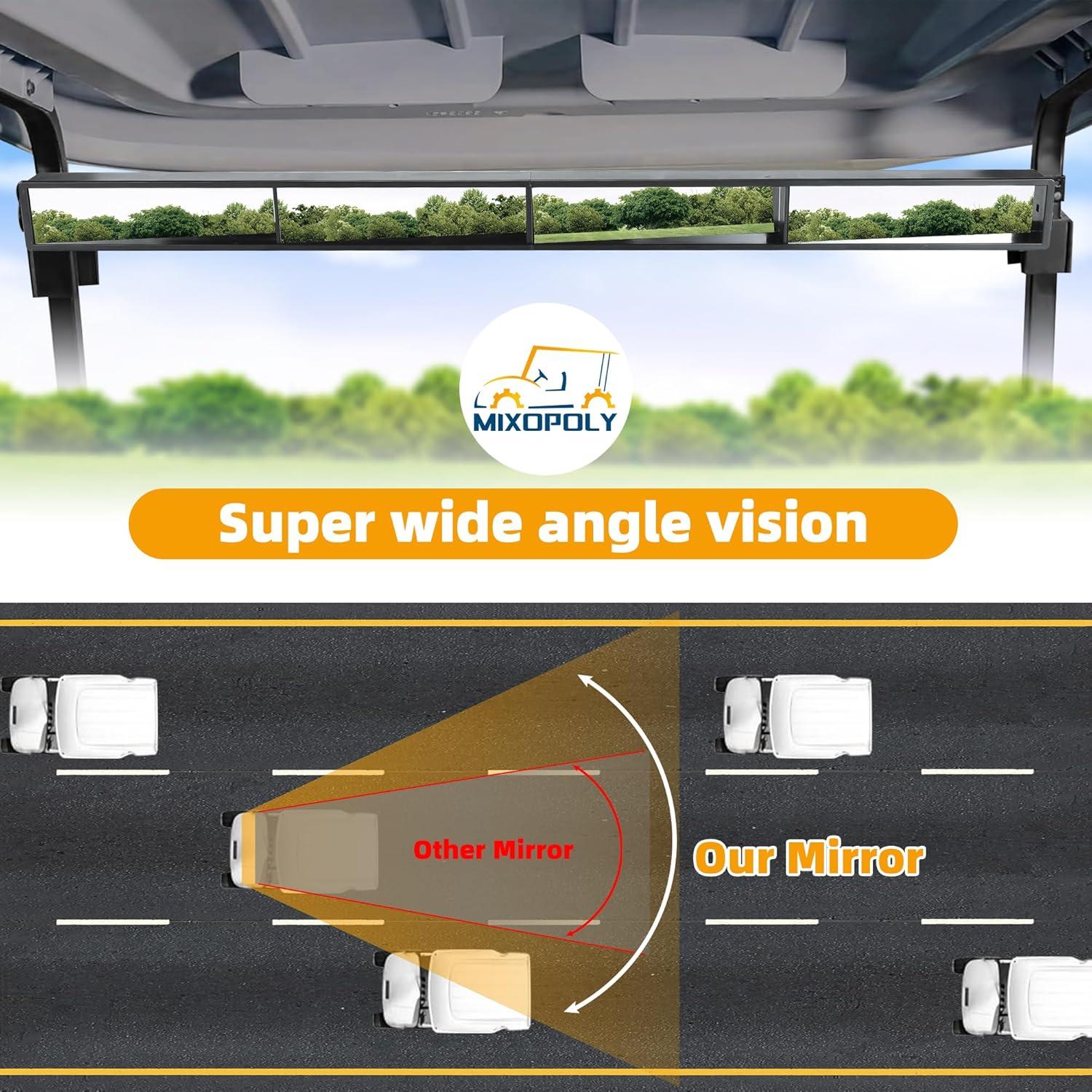 Espejo Retrovisor Wink 4 Paneles Mixopoly para Carrito de Golf