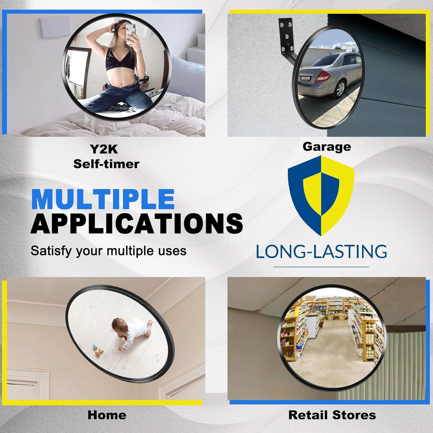 Espejo Convexo de Seguridad Acrílico 30 cm Ajustable Plumrelos