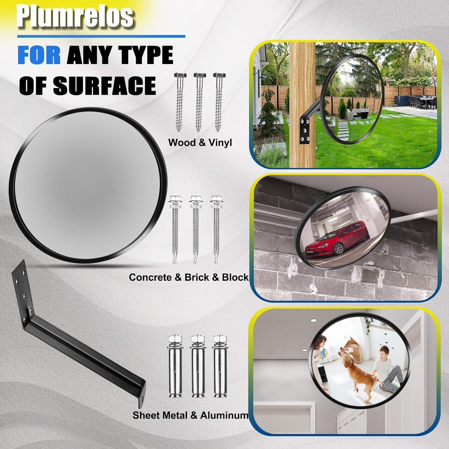 Espejo Convexo de Seguridad Acrílico 30 cm Ajustable Plumrelos