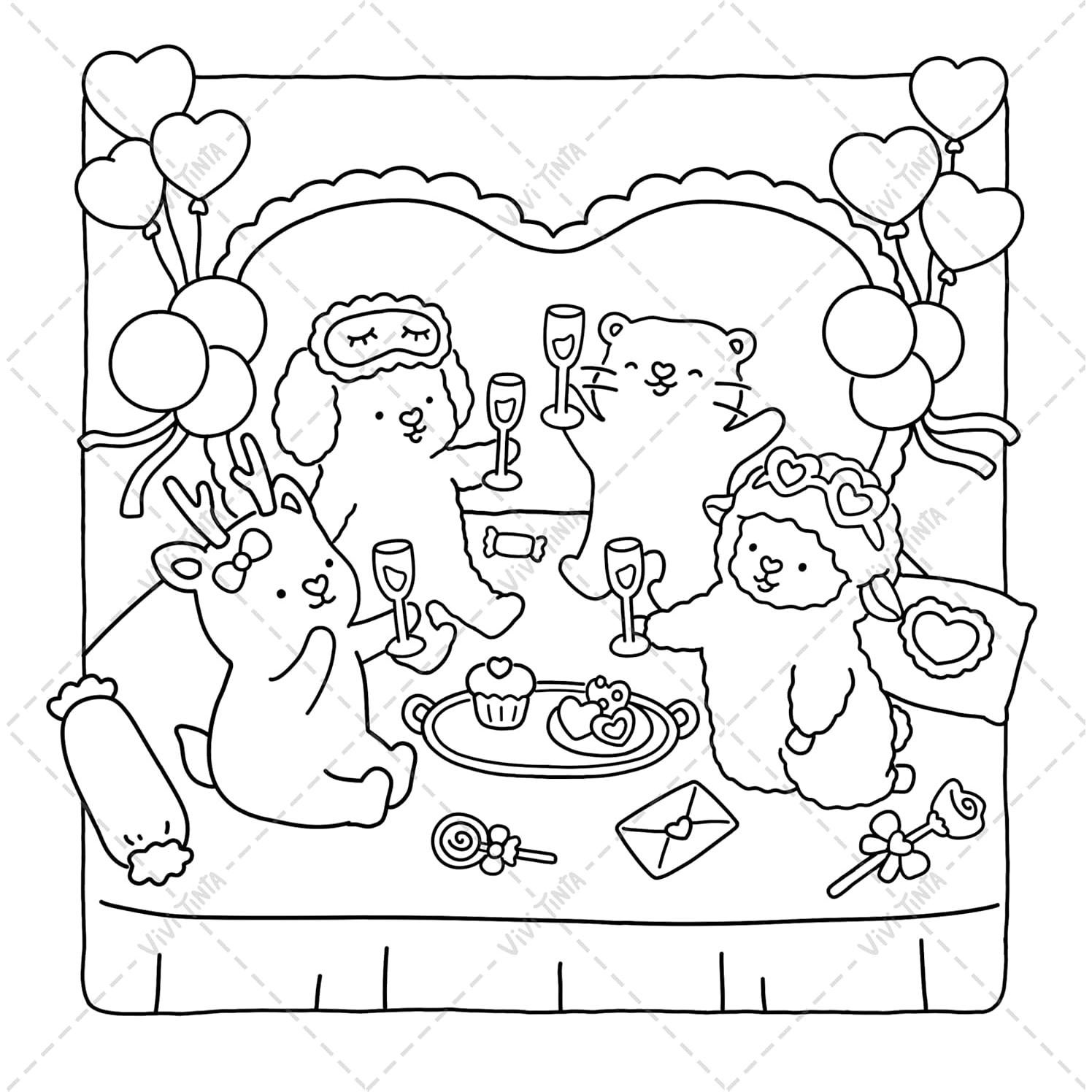 Sweetheart: Coloring Book for Adults & Teens Featuring Adorable Animals Valentines