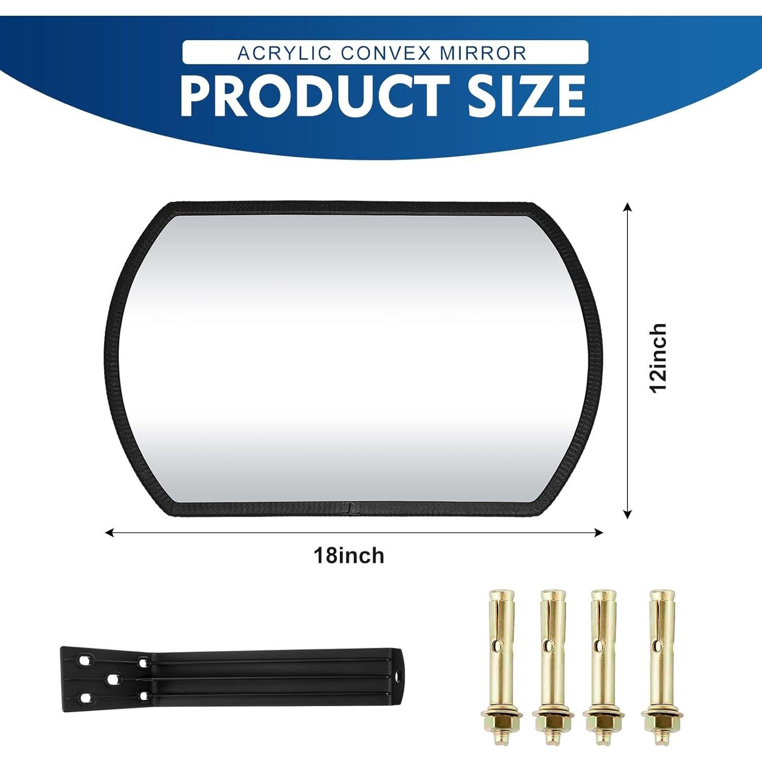Espejo Convexo de Seguridad Geetery 2 Pcs 45.7x30.5cm Acrílico