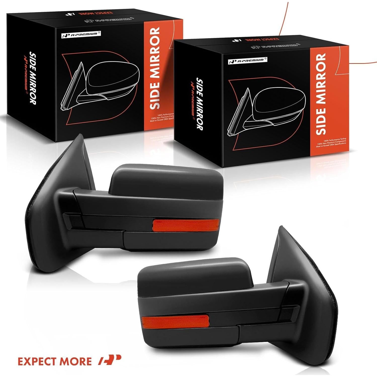 Espejos Eléctricos A-Premium para Ford F-150 2009-2011 - Cromo