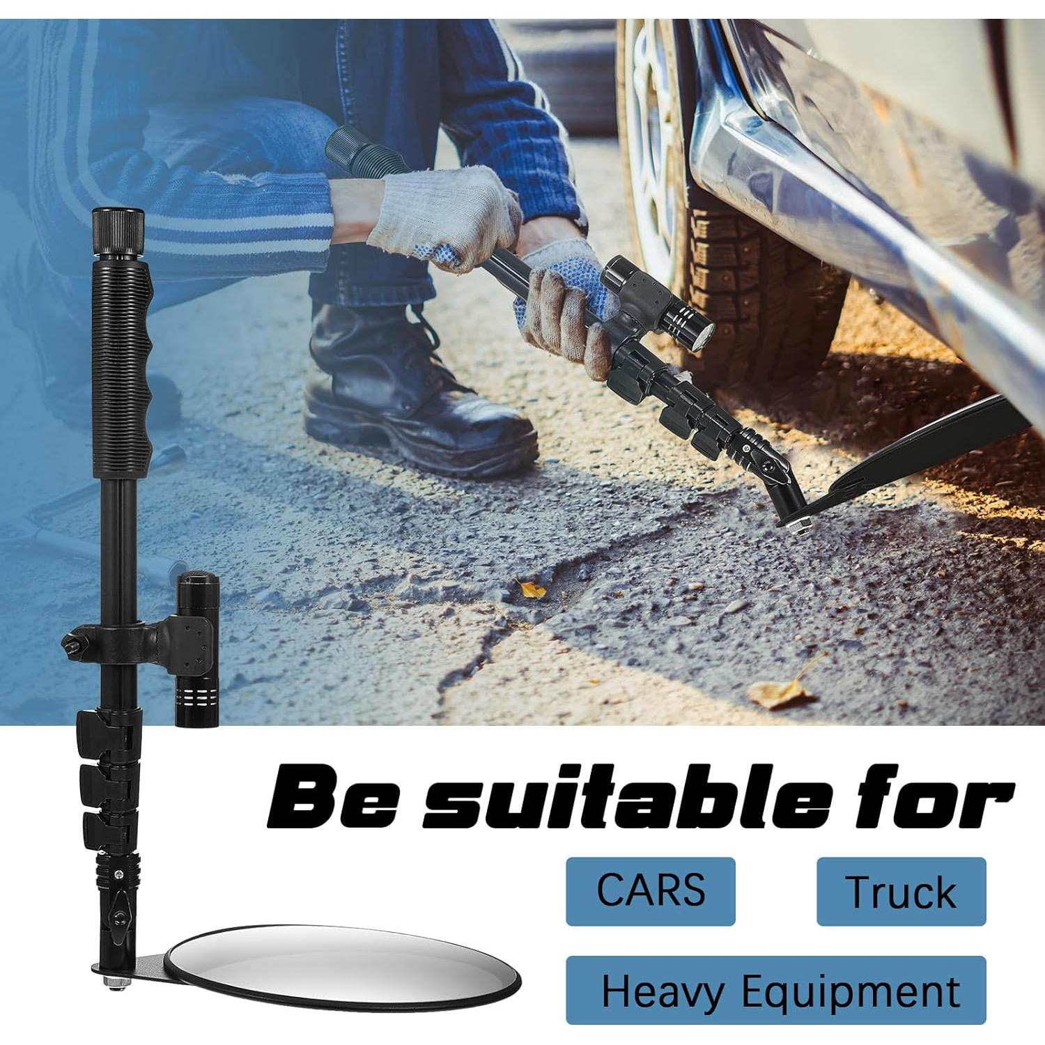 Espejos de Inspección Bajo Vehículo Barydat 8" Telescópico LED