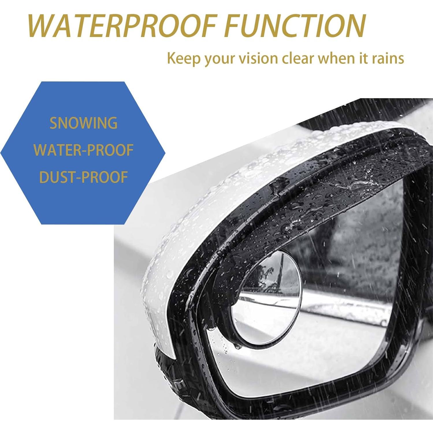 Espejo Retrovisor 2-en-1 icykale con Ceja de Lluvia Negro