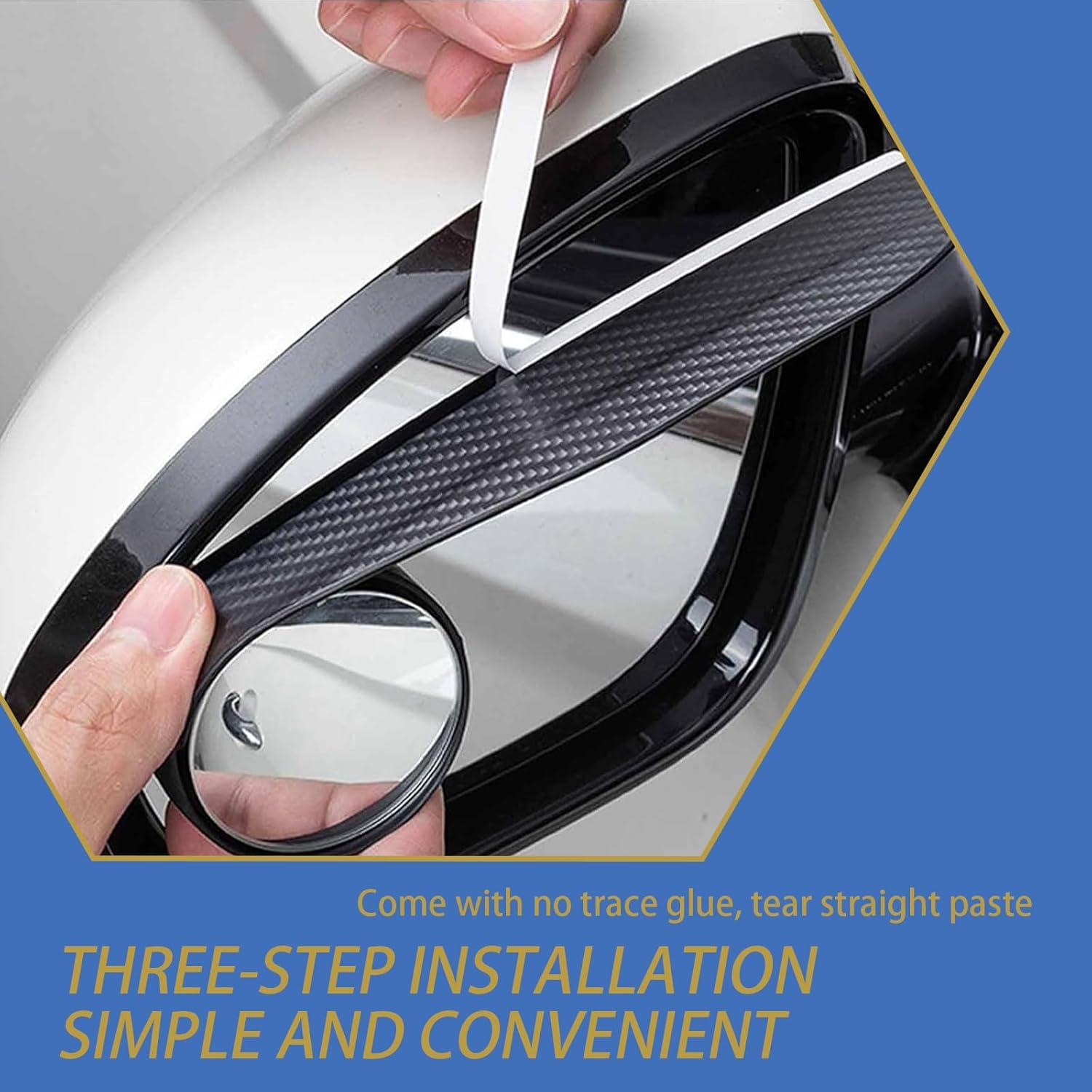 Espejo Retrovisor 2-en-1 icykale con Ceja de Lluvia Negro