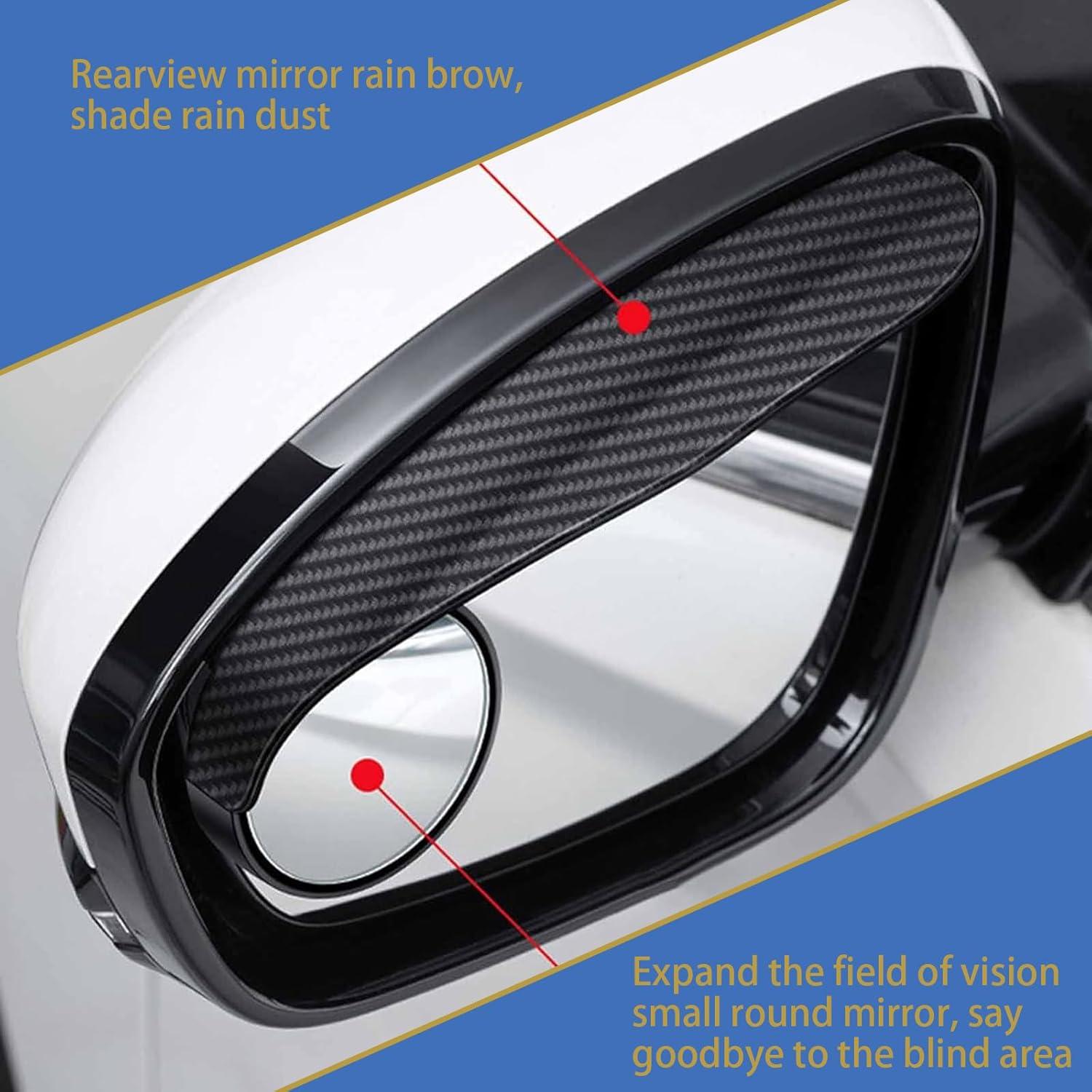 Espejo Retrovisor 2-en-1 icykale con Ceja de Lluvia Negro