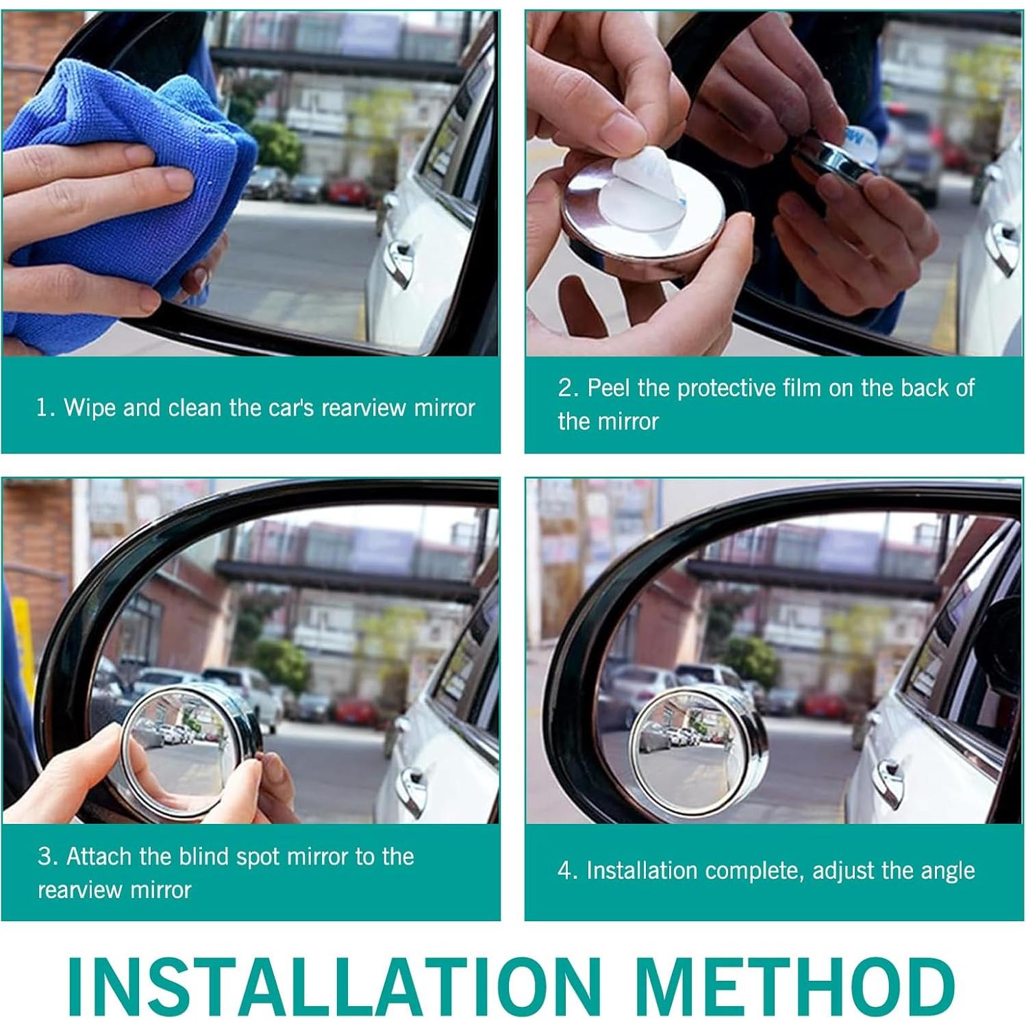 Espejos Redondos de Punto Ciego DACIRTY 2 PCS Ajustables HD