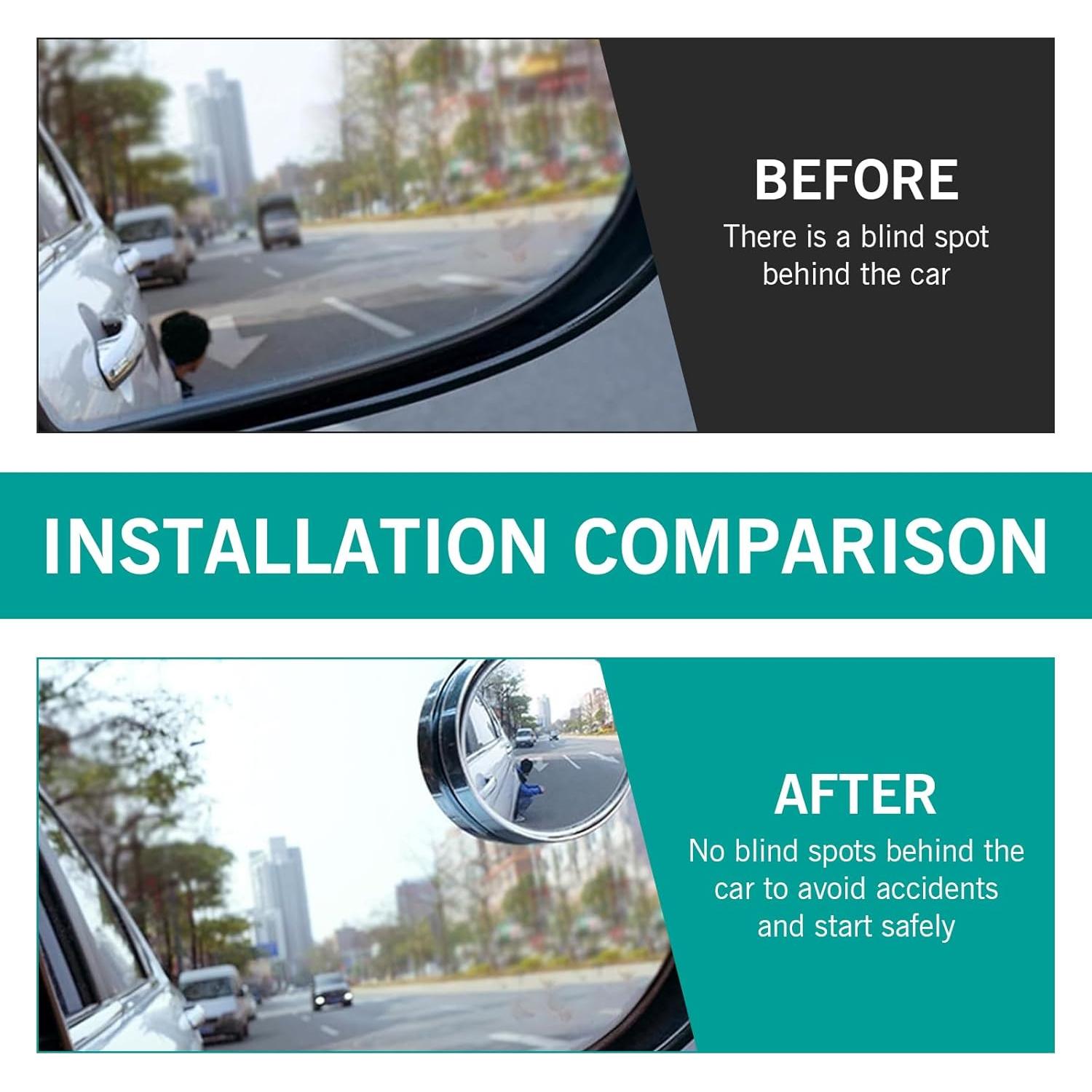 Espejos Redondos de Punto Ciego DACIRTY 2 PCS Ajustables HD