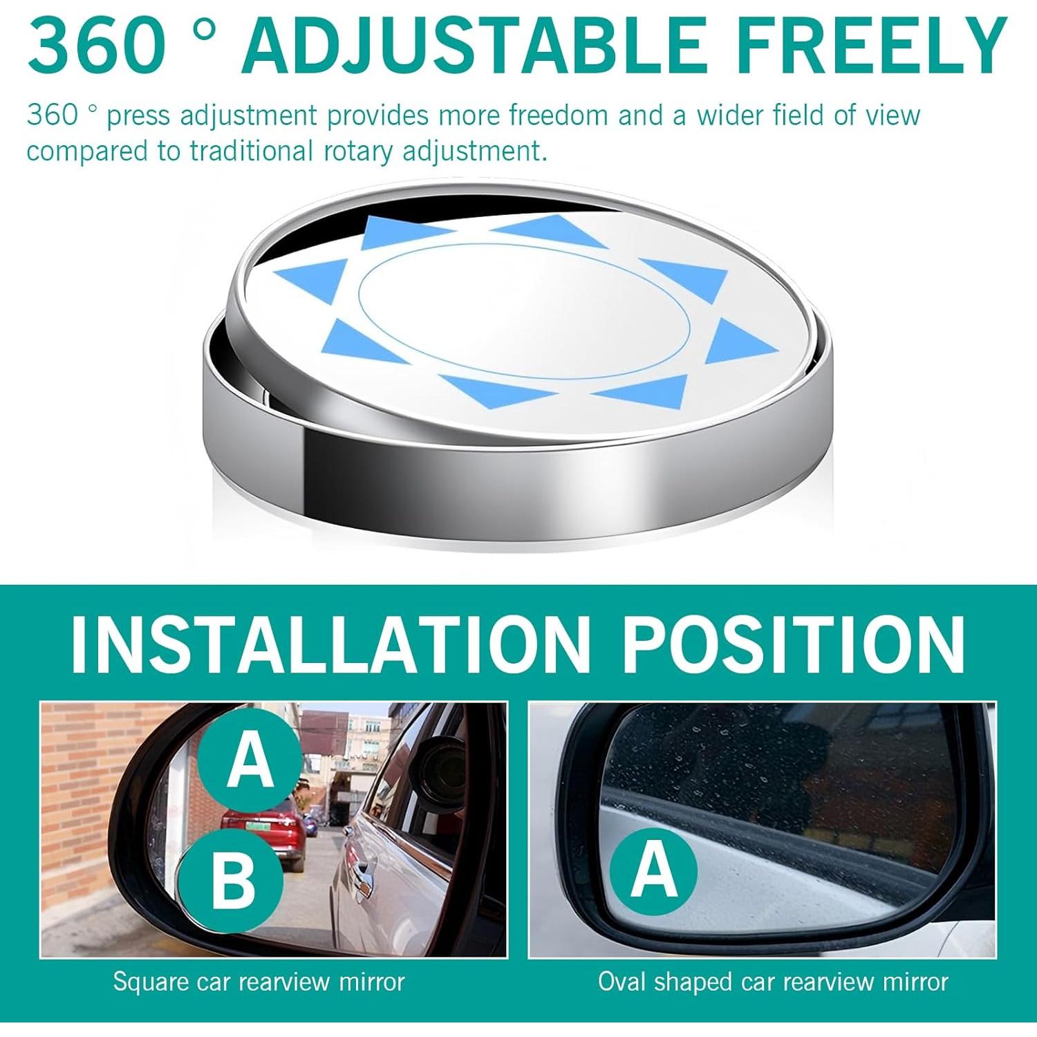 Espejos Redondos de Punto Ciego DACIRTY 2 PCS Ajustables HD