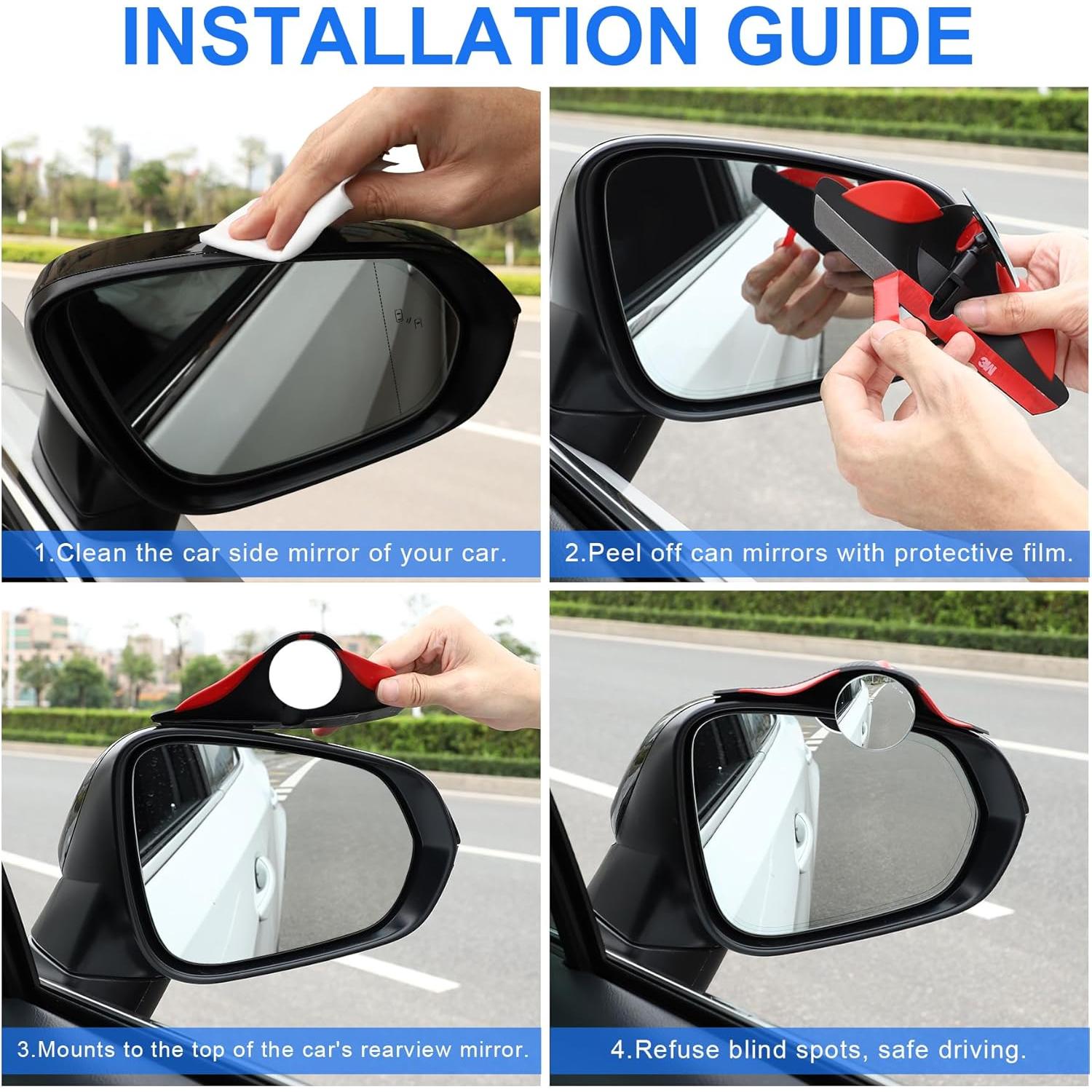 Espejo de Punto Ciego LivTee 2-en-1 con Protector de Lluvia