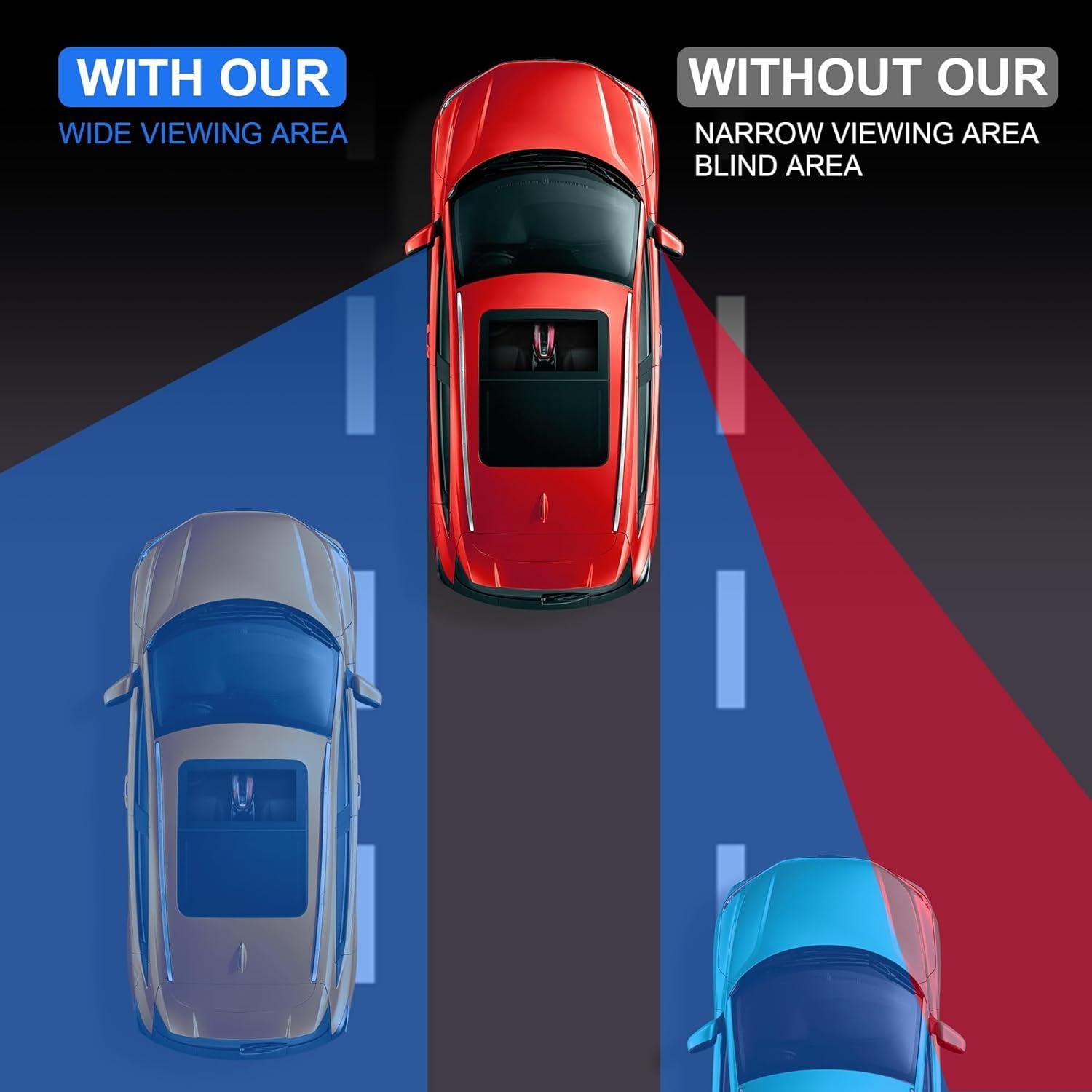 Espejo de Punto Ciego LivTee 2-en-1 con Protector de Lluvia