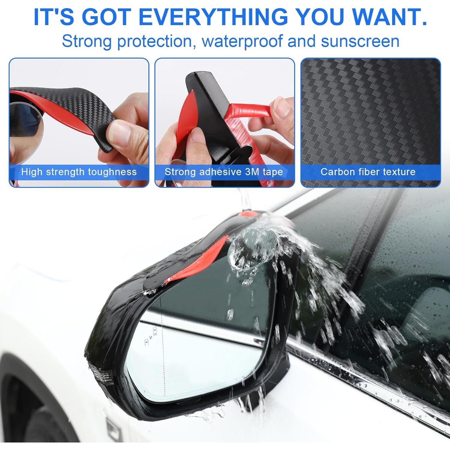 Espejo de Punto Ciego LivTee 2-en-1 con Protector de Lluvia