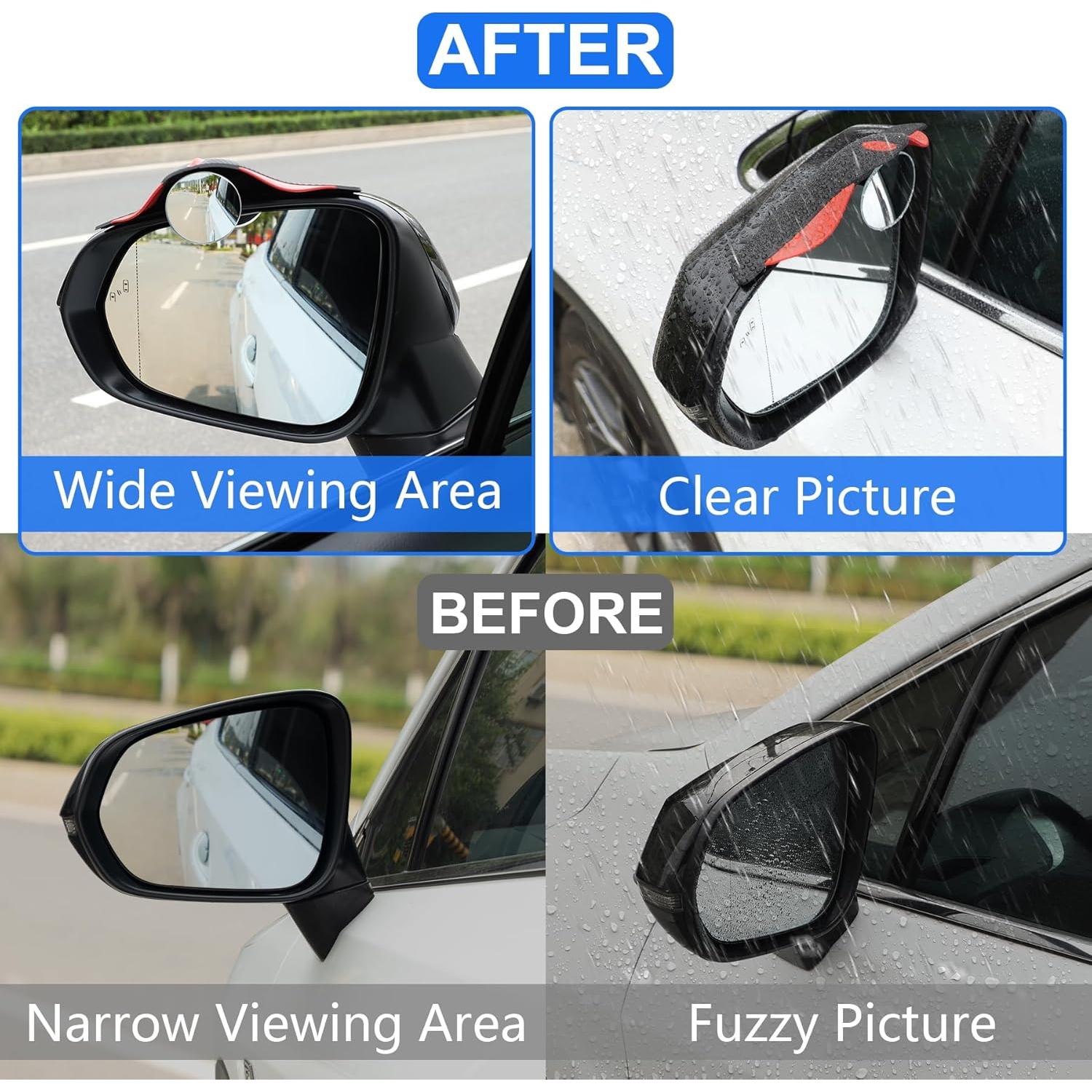 Espejo de Punto Ciego LivTee 2-en-1 con Protector de Lluvia