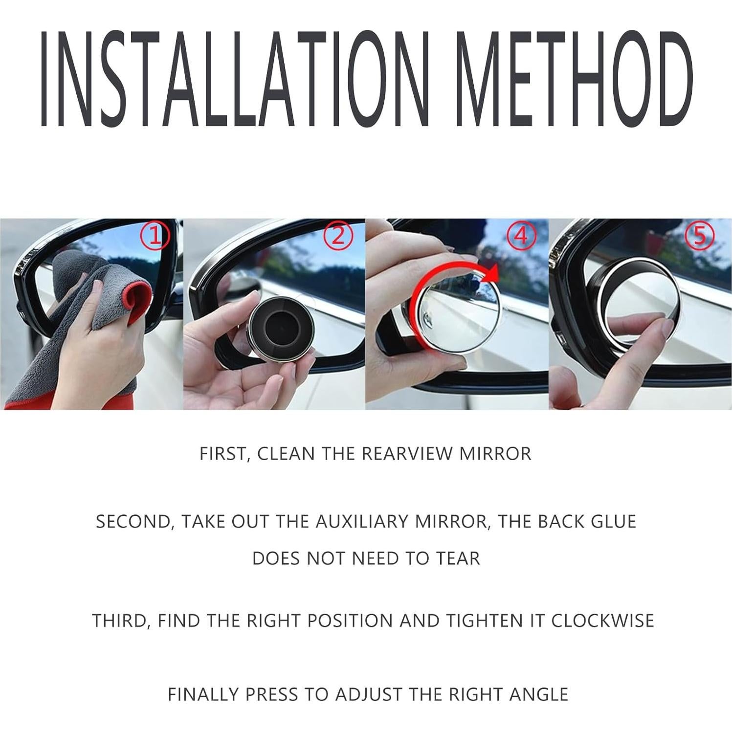 Espejo de Punto Ciego Luminuti Redondo Ajustable HD - 2 Piezas