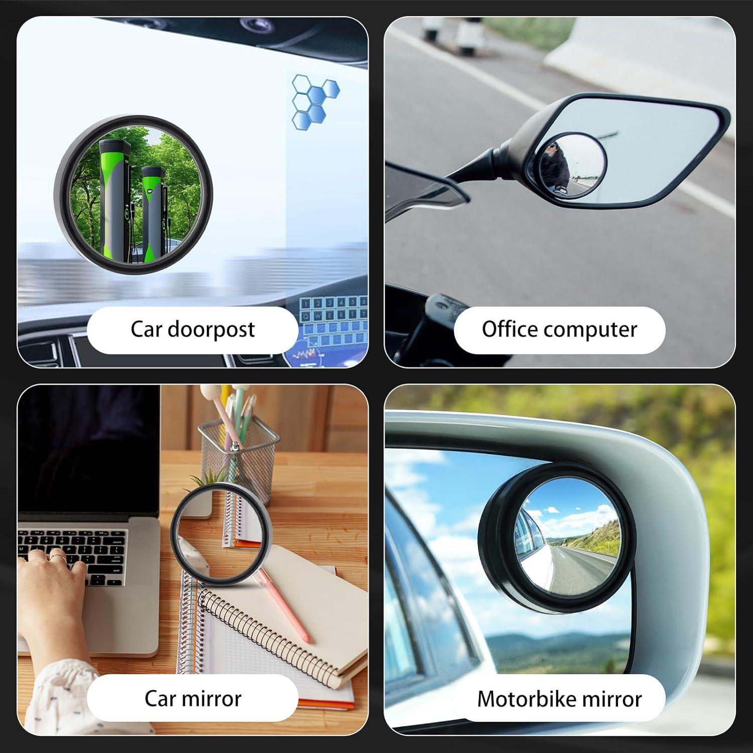 Espejos de Punto Ciego Yuomeaz - 2 Piezas, 5 cm, Negro