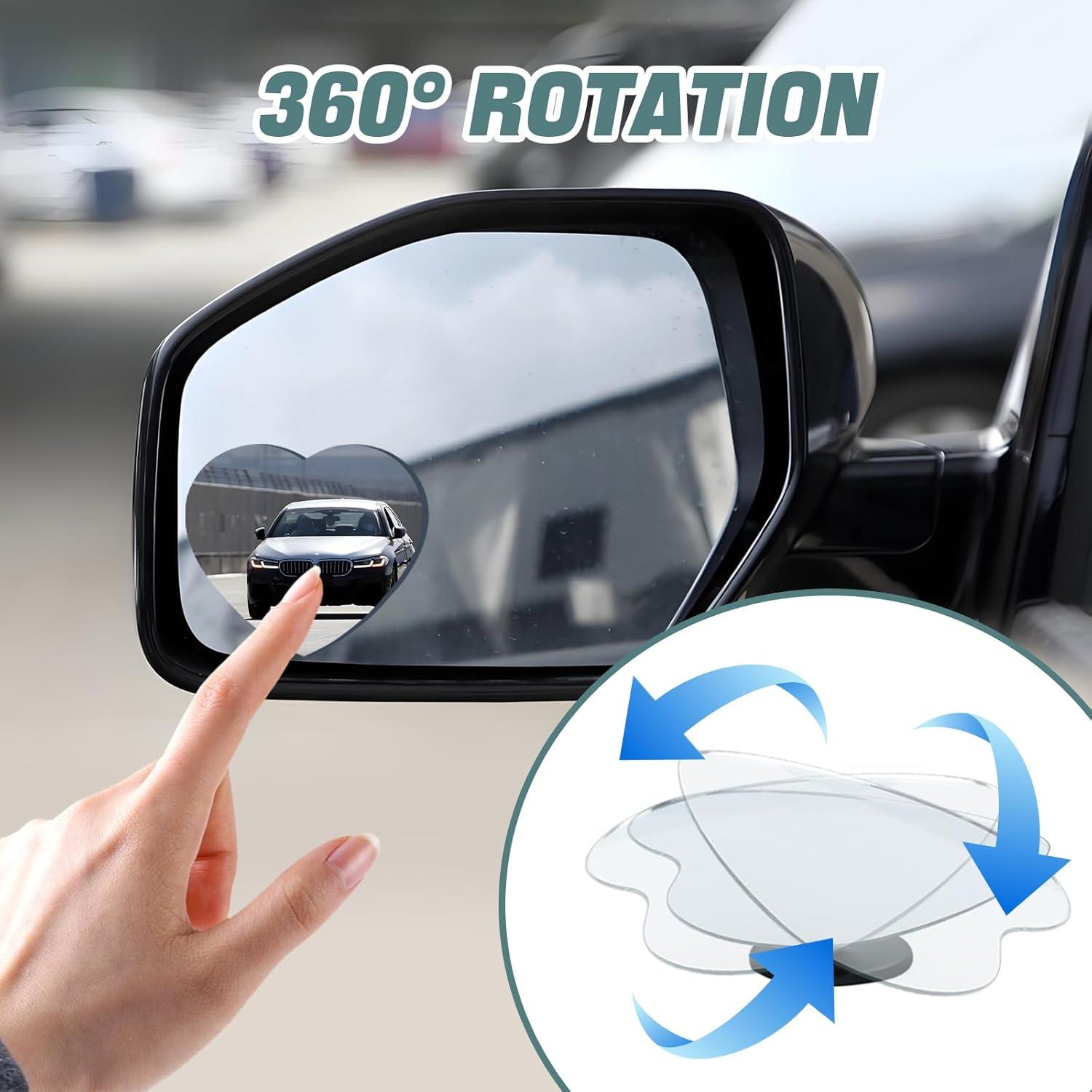 Espejo de Punto Ciego Hbxdeco Corazón 2PCS Ajustable 360°