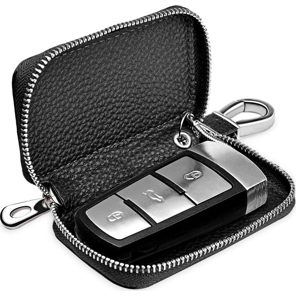 Funda de Llave de Coche Buffway de Cuero Genuino - Negro