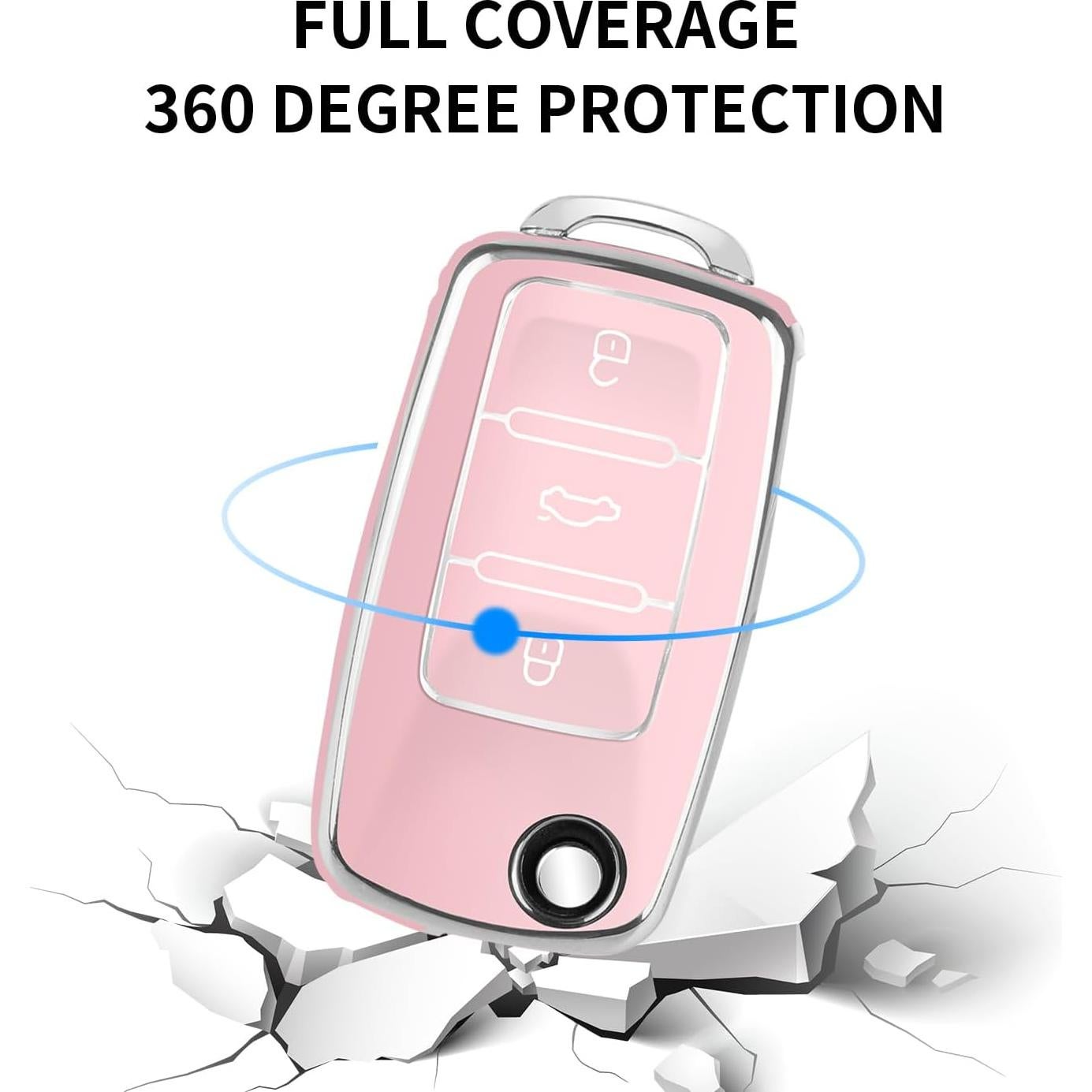 Funda de Llavero TPU MILD EAST para VW Beetle Jetta Rosa