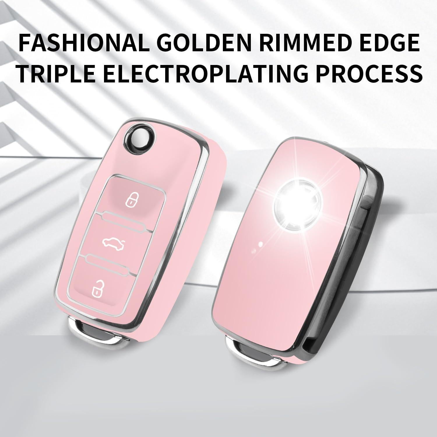 Funda de Llavero TPU MILD EAST para VW Beetle Jetta Rosa