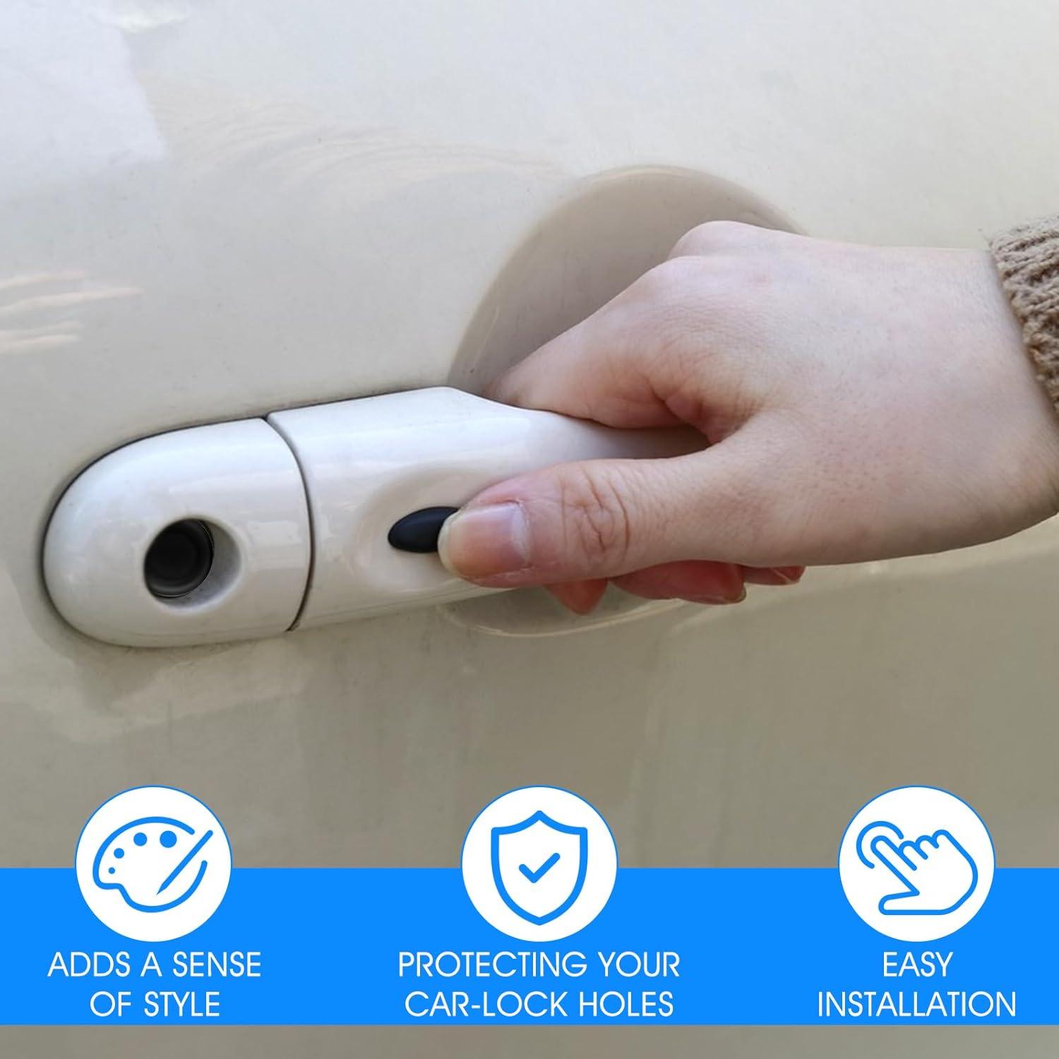 8 Piezas Cubierta Protectora Agujero Llave Coche TIESOME Negro