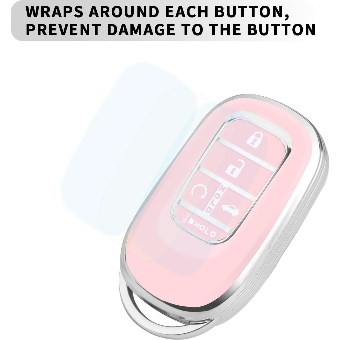 Funda de Llave QBUC para Honda Accord Civic HR-V CR-V 2022-2025 Rosa