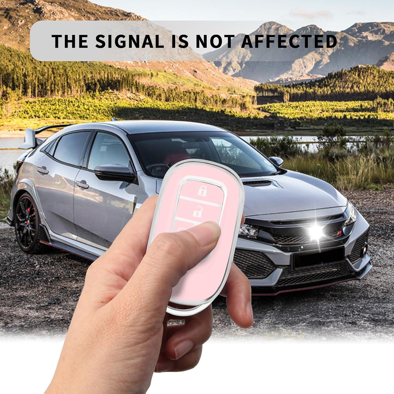 Funda de Llave QBUC para Honda Accord Civic HR-V CR-V 2022-2025 Rosa