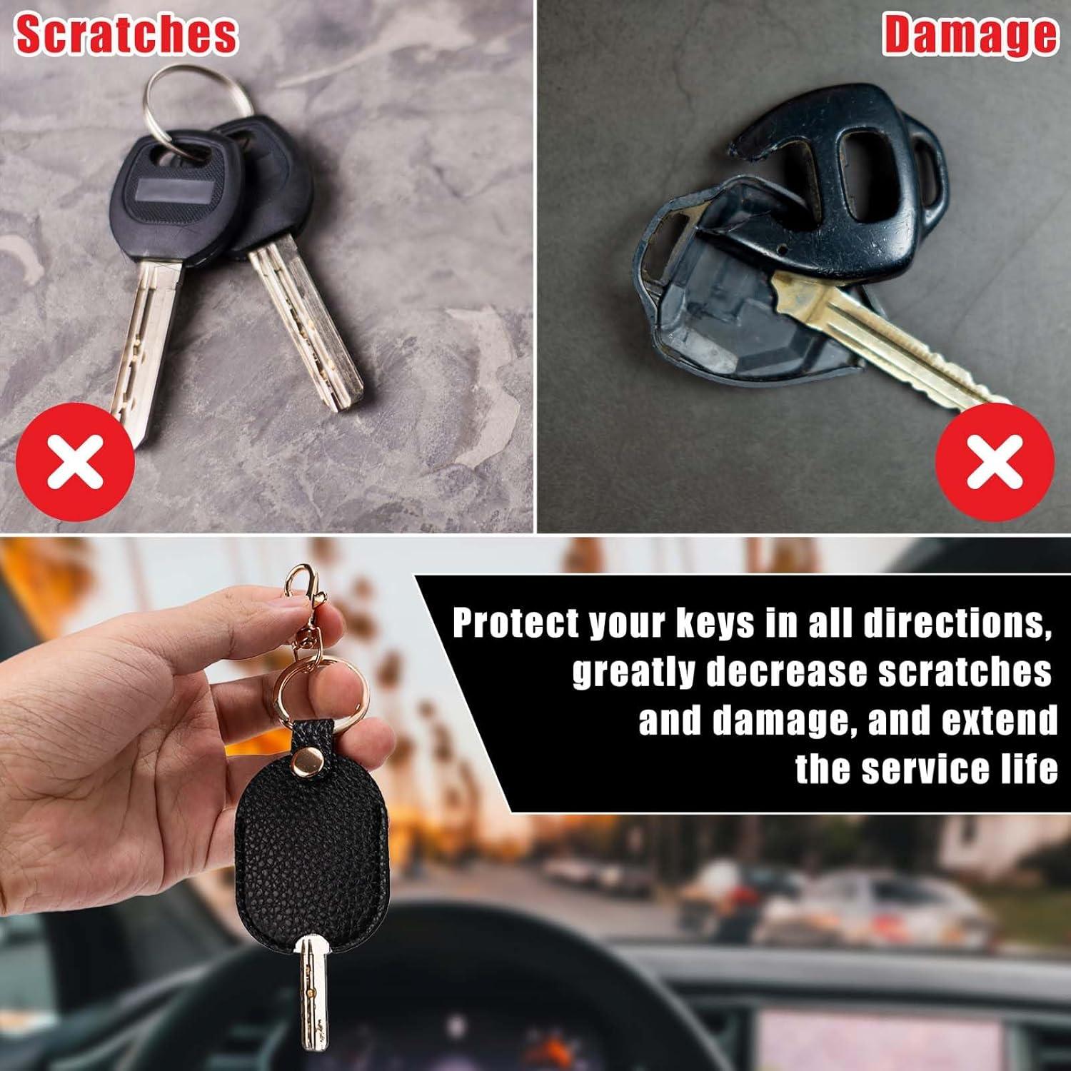 Funda de Llave de Coche de Cuero PU 2 Piezas - Soporte Vintage