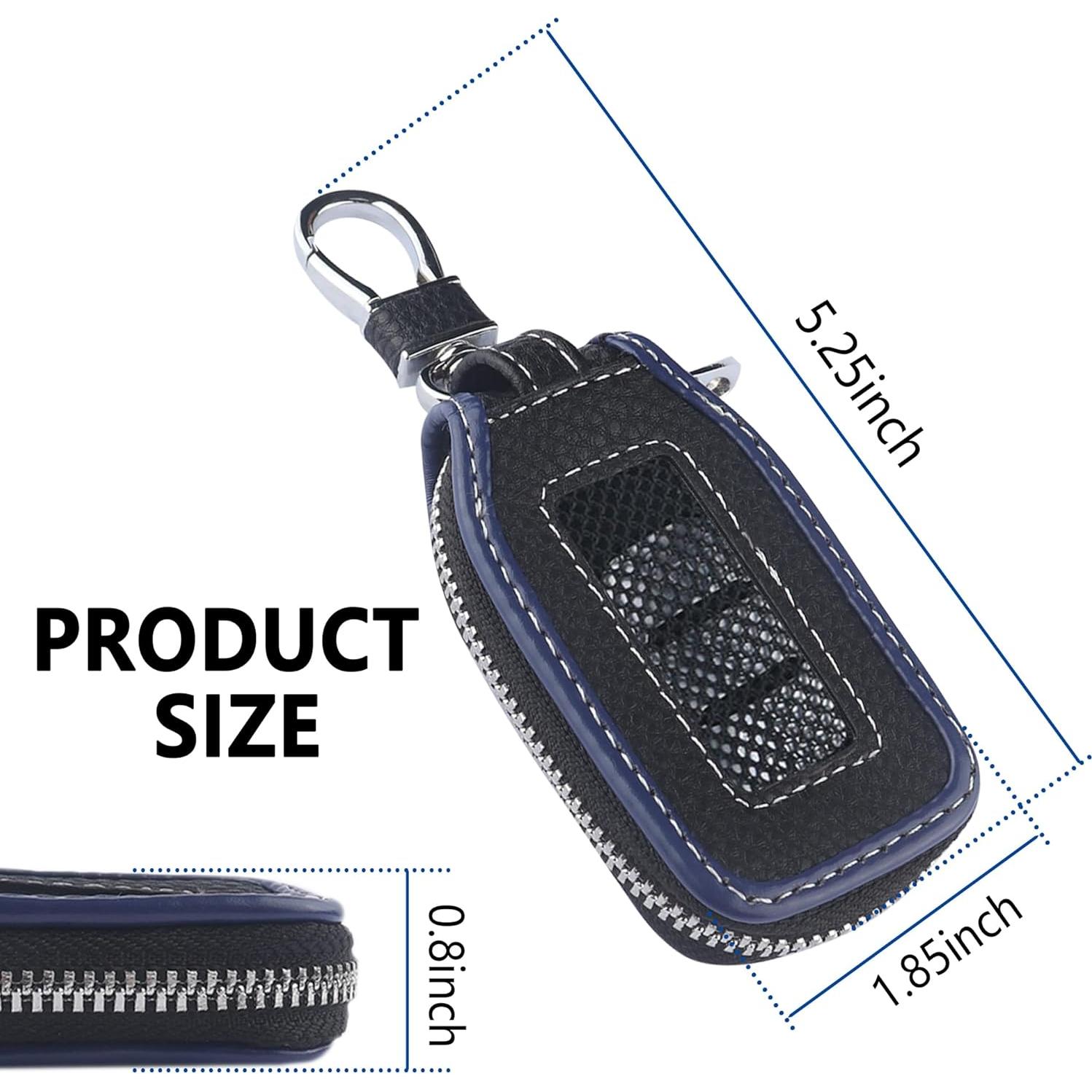 Funda de Llave de Coche Stacool de Cuero Negro/Azul