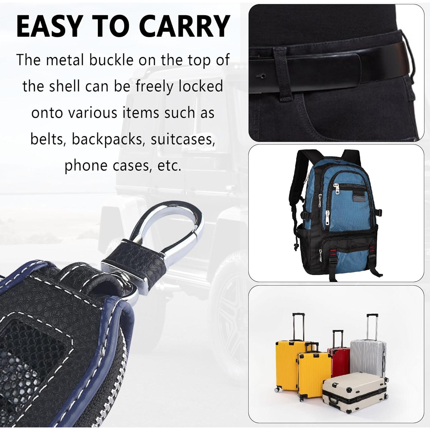 Funda de Llave de Coche Stacool de Cuero Negro/Azul