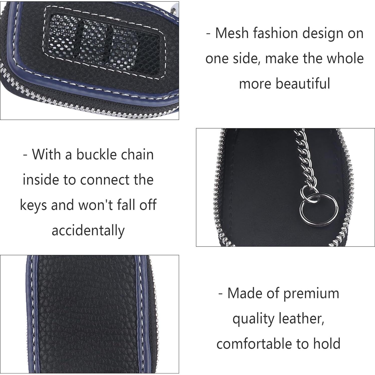 Funda de Llave de Coche Stacool de Cuero Negro/Azul