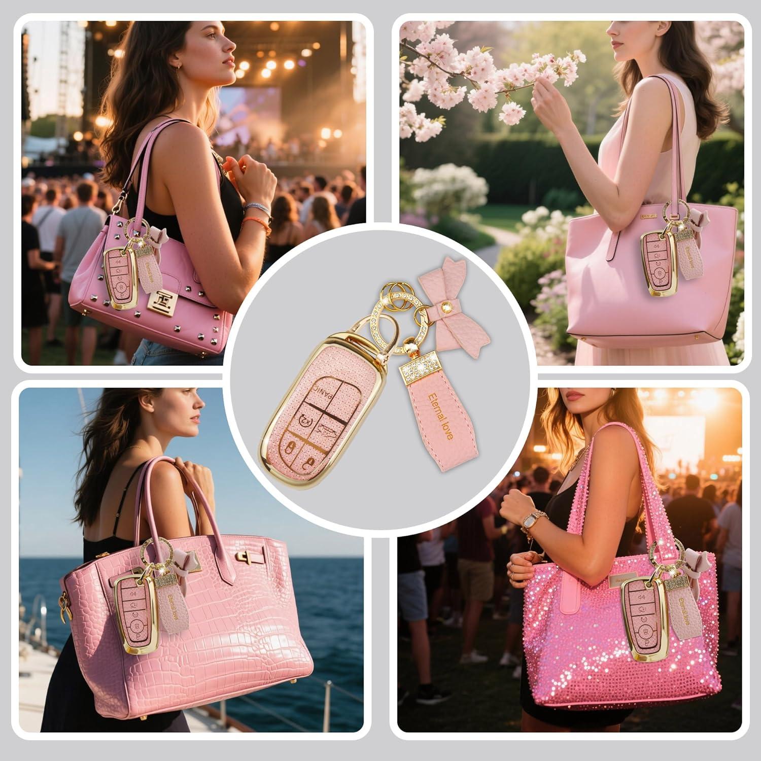 Cubierta de Llave Simocky Rosa para Jeep Grand Cherokee 5 Botones