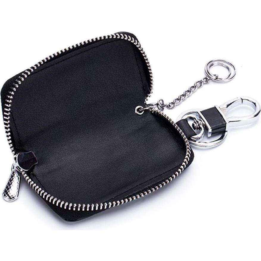 Funda de Llave de Coche de Cuero Negro Universal para Hombres y Mujeres