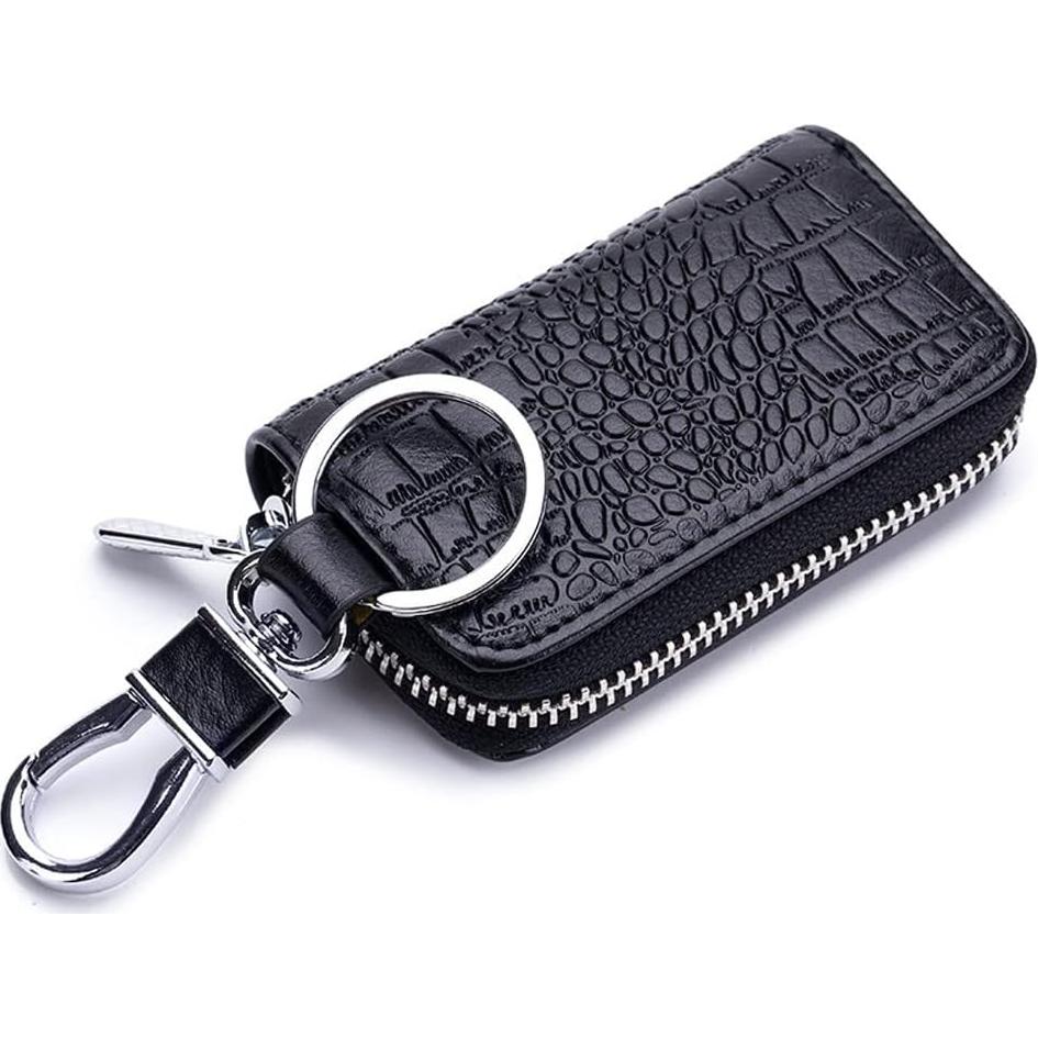 Funda de Llave de Coche de Cuero Negro Universal para Hombres y Mujeres