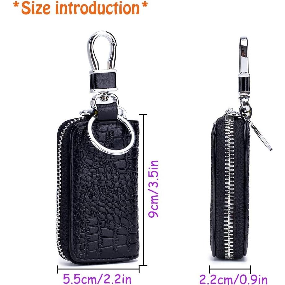 Funda de Llave de Coche de Cuero Negro Universal para Hombres y Mujeres