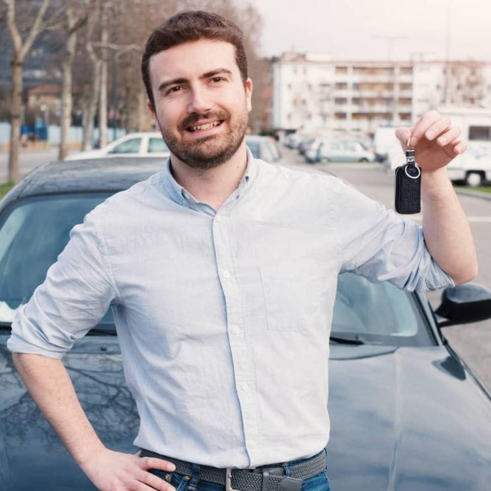 Funda de Llave de Coche de Cuero Negro Universal para Hombres y Mujeres